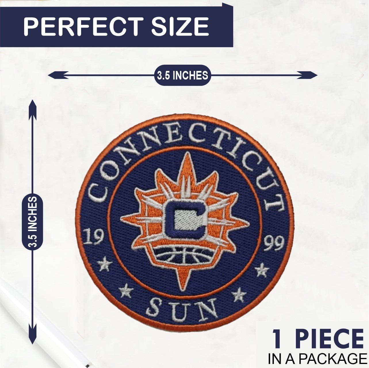 Connecticut Sun WNBA Team Logo Iron On Patch - Sew Patch - Embroidered Patch