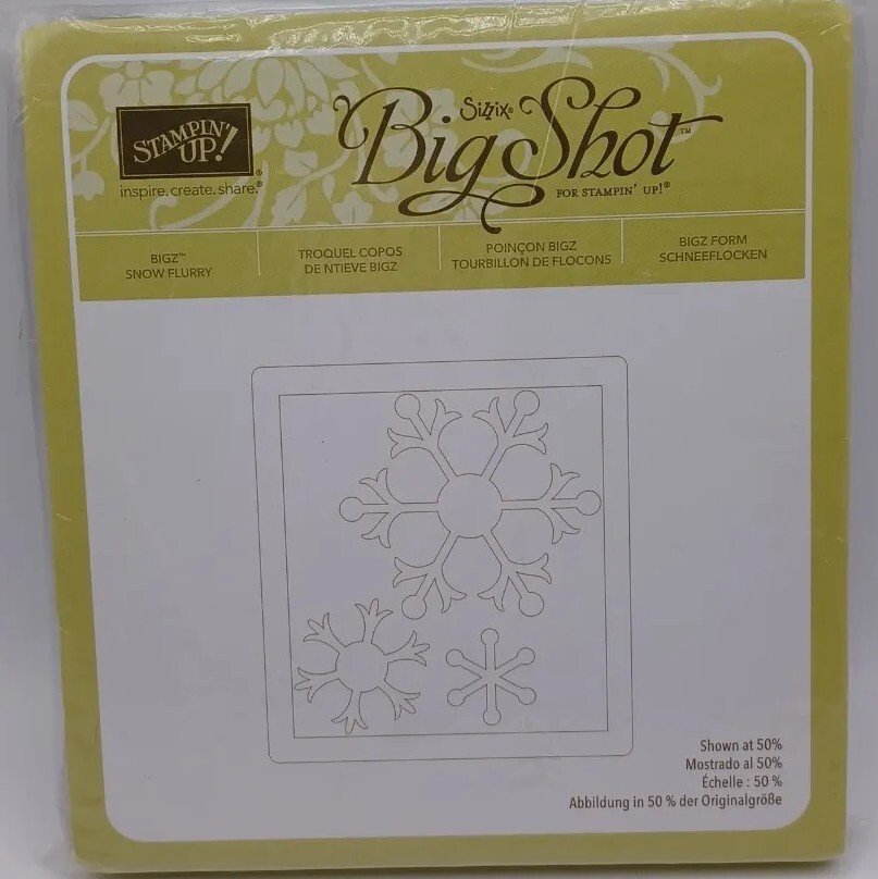 Bigz Snow Flurry Sizzix Big Shot  Stampin' Up! Brand New Form Flakes Form