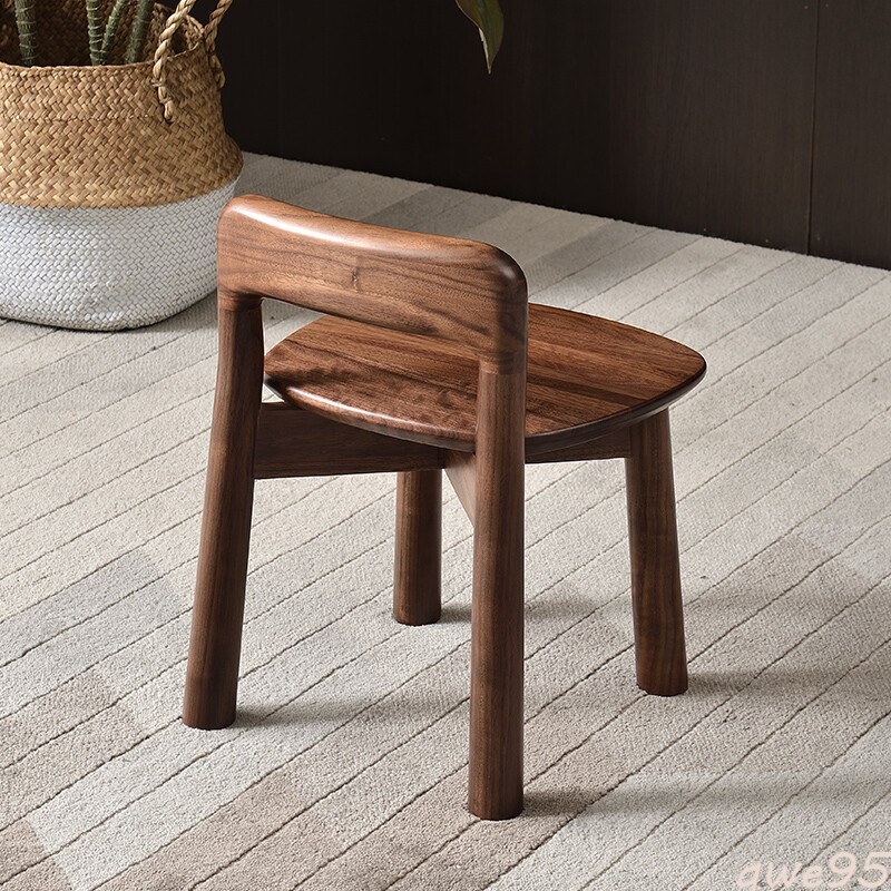 Solid Walnut Wood Kid Chair Stool Wooden Child Sitting Bench
