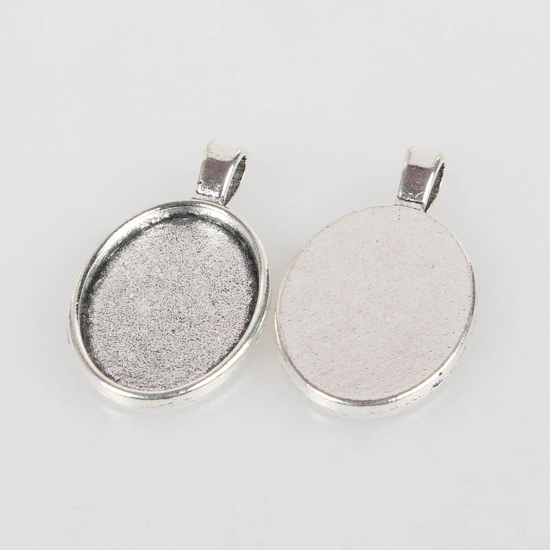 25x18mm Cabochon Setting Solid Edge with built in Bail Jewelry Finding 23c