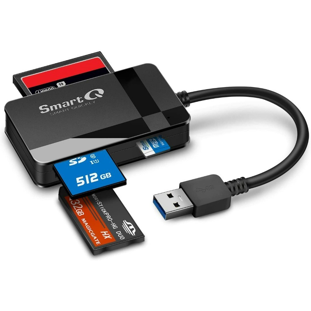 USB 3.0 Memory Card Reader Adapter for SD Micro SD MS CF Cards Compatible with
