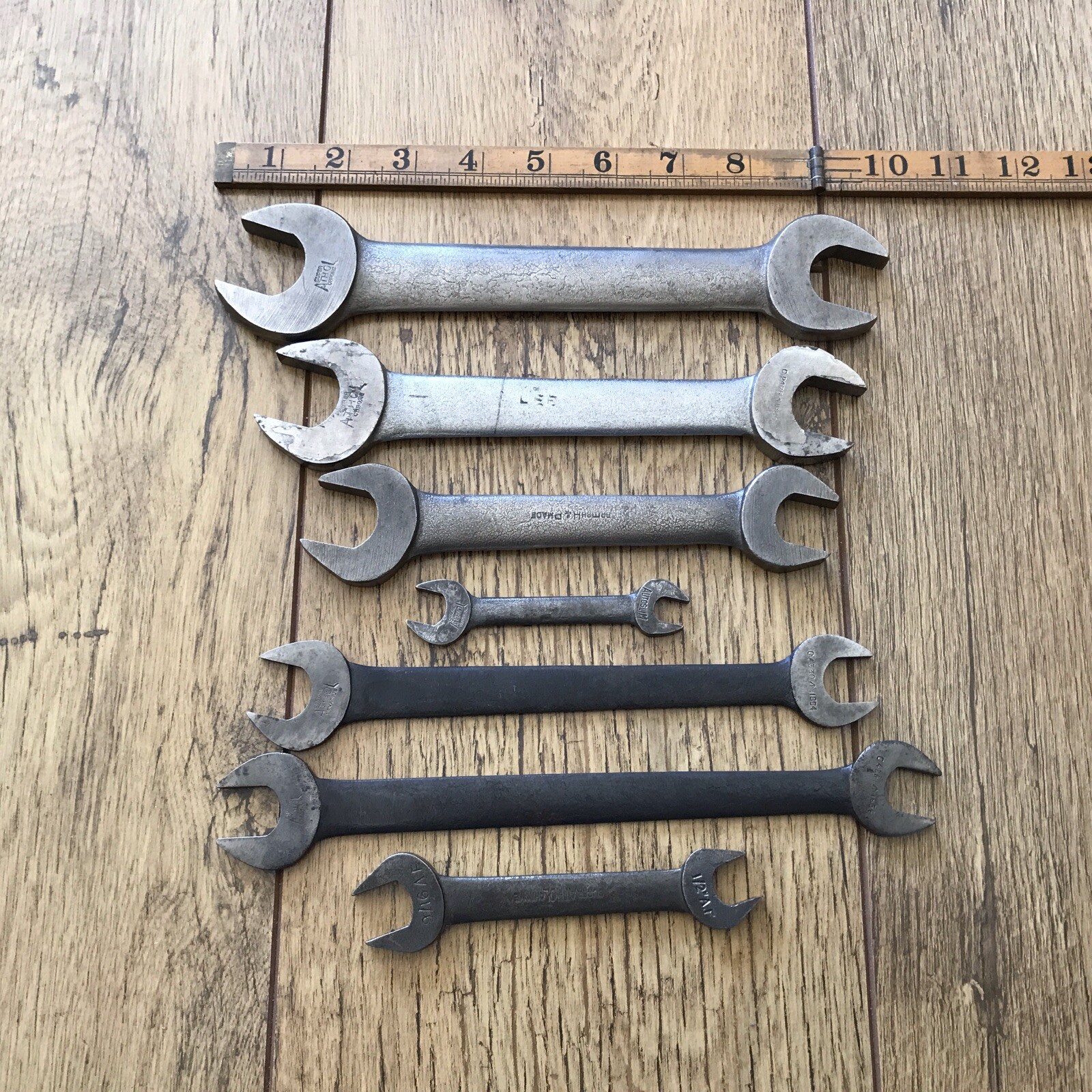 7 Vintage ATHOL Spanners 5 Whitworth And 2 AF.