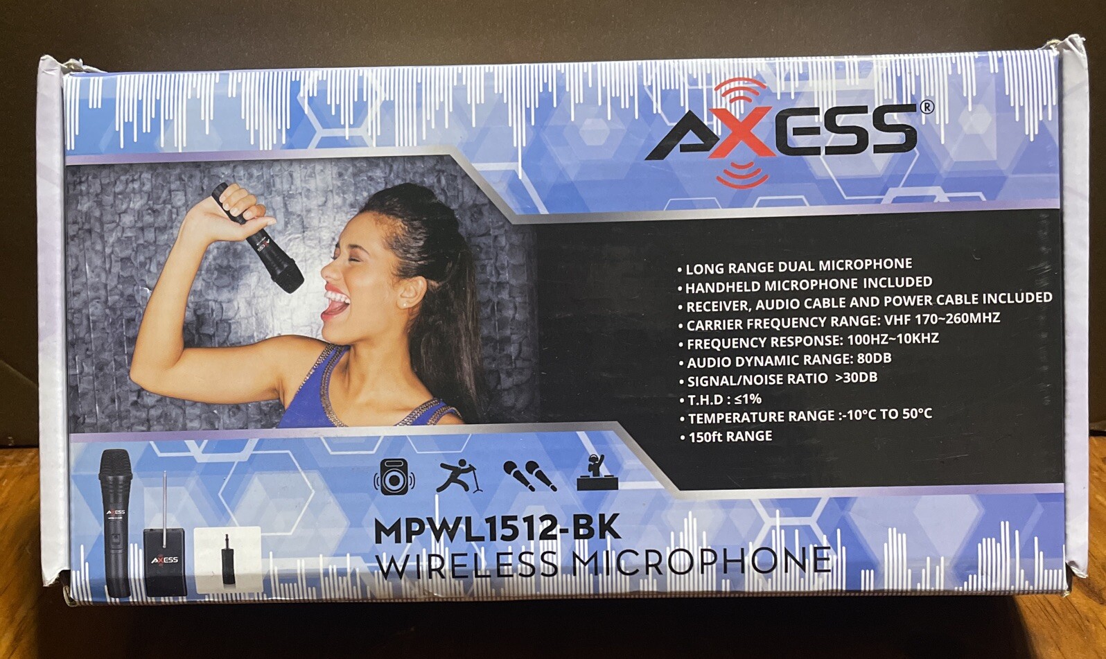 MPWL1512 Handheld 150 Foot Long Range Wireless Microphone with 1 Microphone. “S”