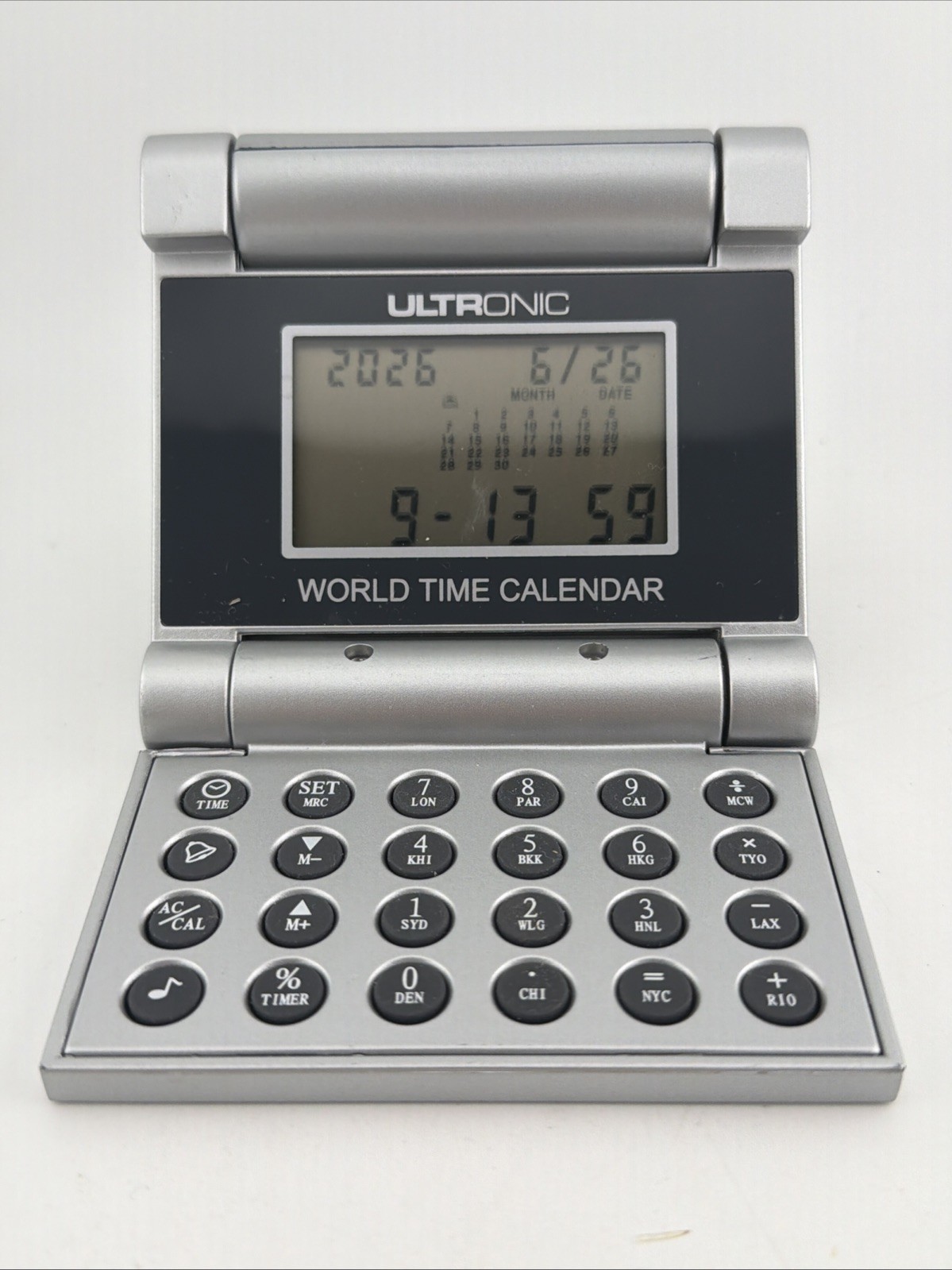 Ultronic Travel World Time Calendar Clock Calculator New Battery