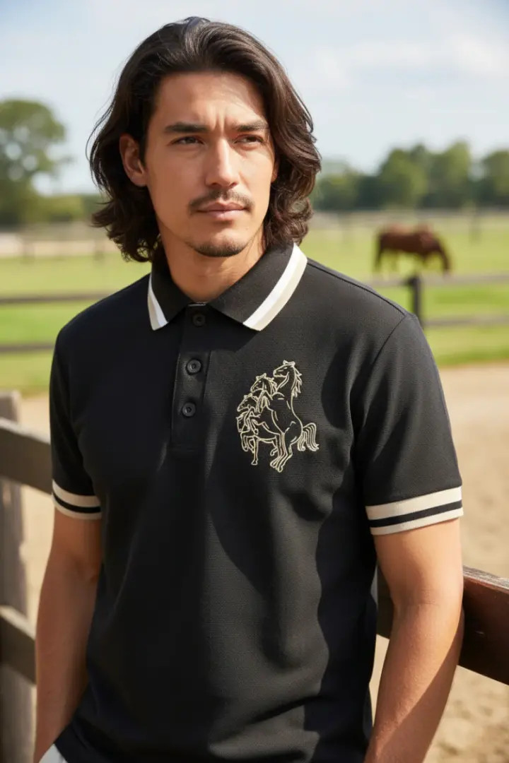 Quadriga [LINKA] Men's Mesh Polo Shirt (3-Button)