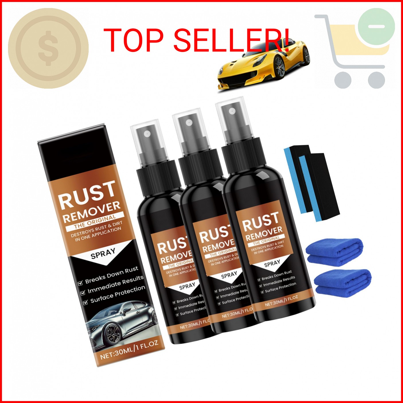 KEBEGE Nexa Rust Remover Spray, 2025 Upgrade Rust Remover for Metal, Multipurpos