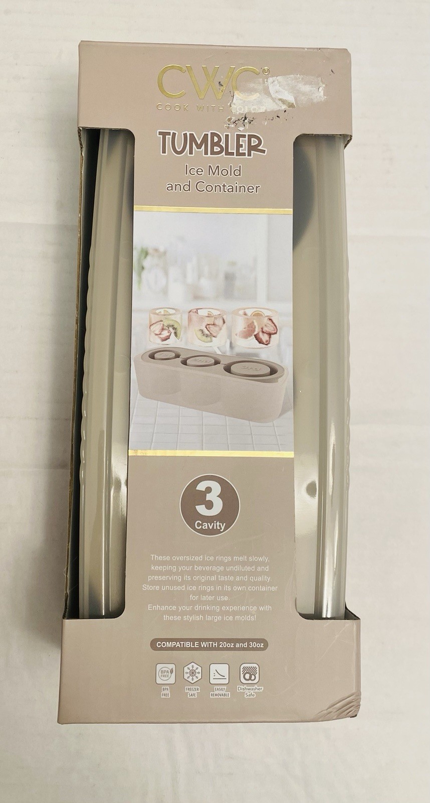 New CWC Cook with Color Tumbler Ice Mold & Container - Circle/Cylinder