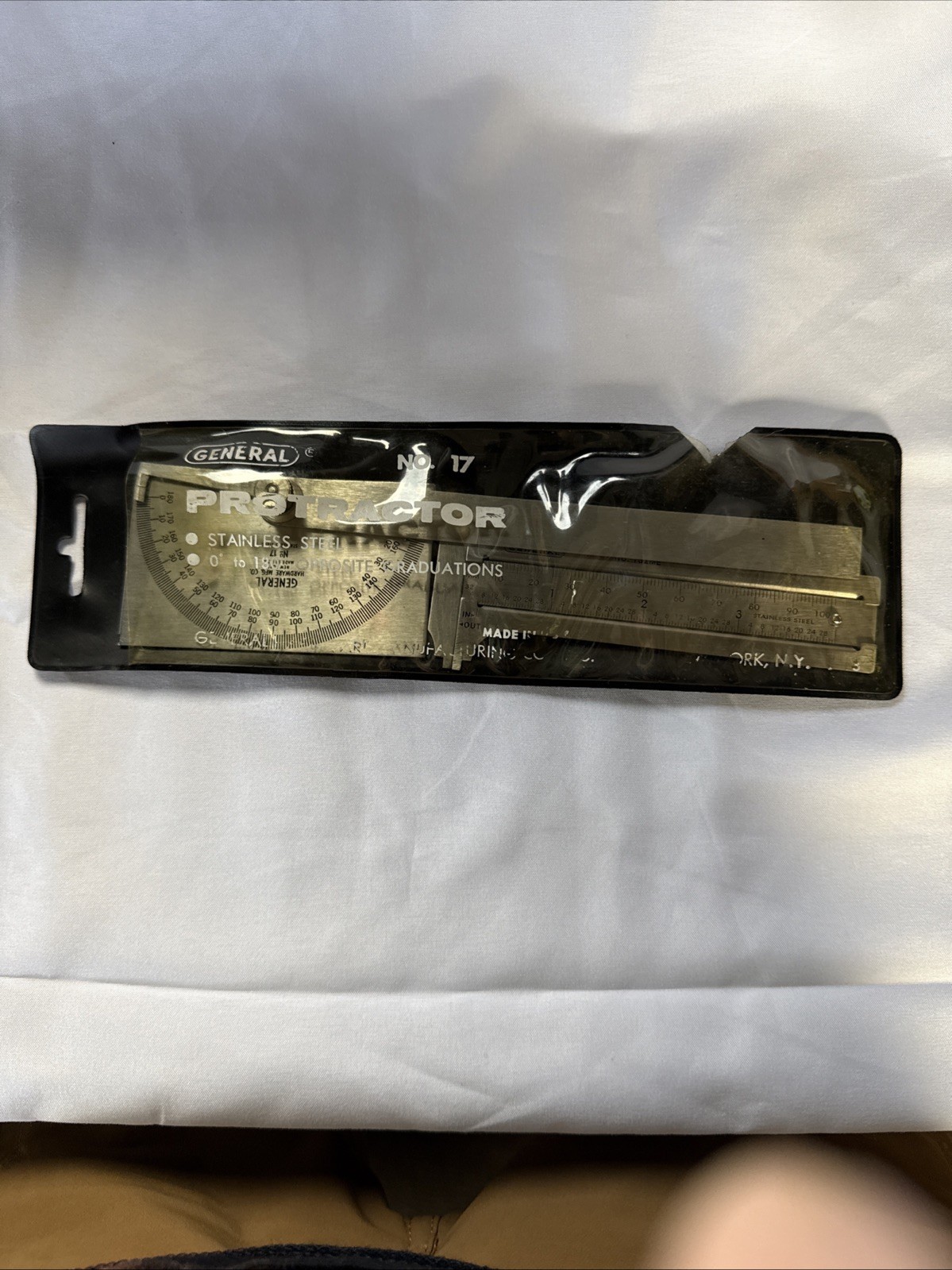 GENERAL HARDWARE MACHINISTS PROTRACTOR , CALIPER, POCKET RULER, 3 PC SET - Nice!