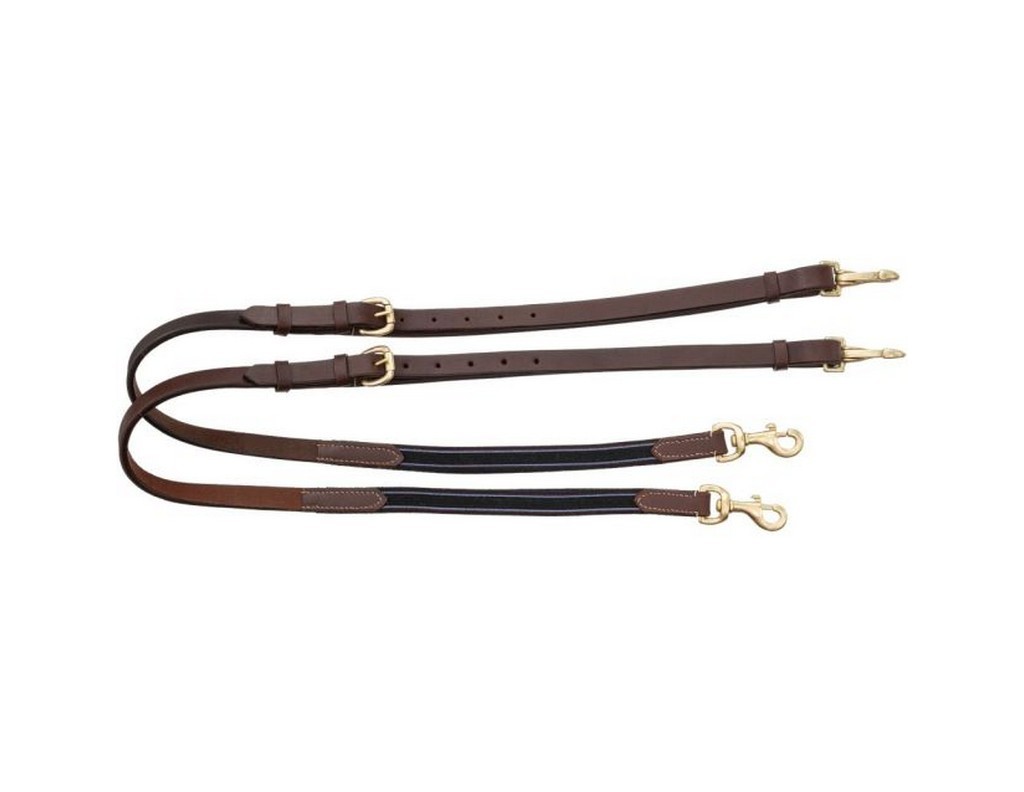 Tough 1 Reins Harness Leather Side Elastic Ends Brown 52-536