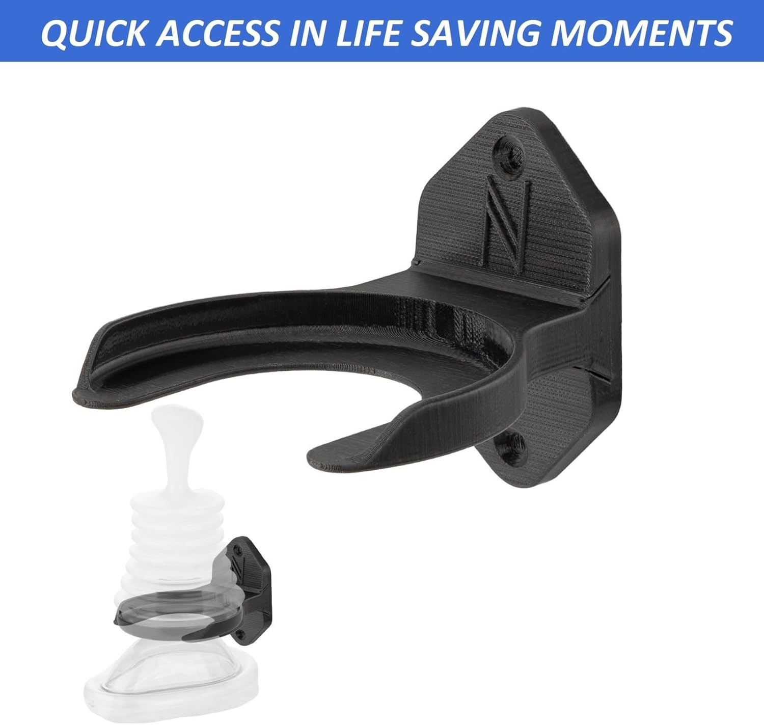 Compact Wall Mount Holder for LifeVac and Rescue Device Kits - Easy Access