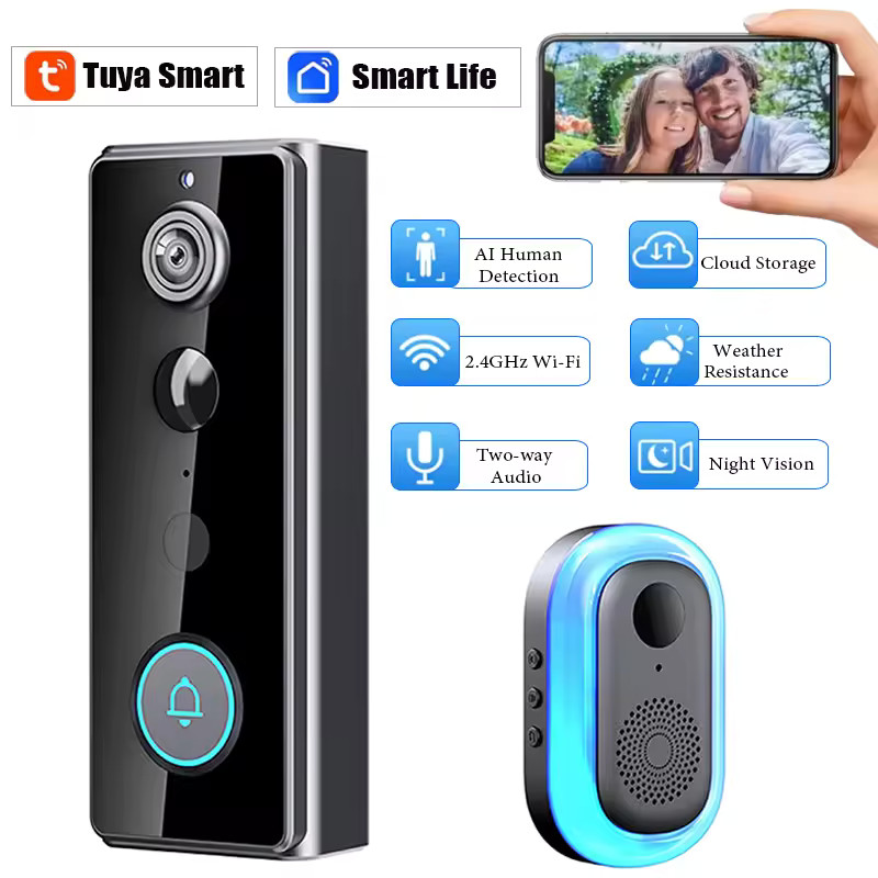 Smart WiFi Video Doorbell Wireless Door Bell Phone Ring Intercom Security Camera