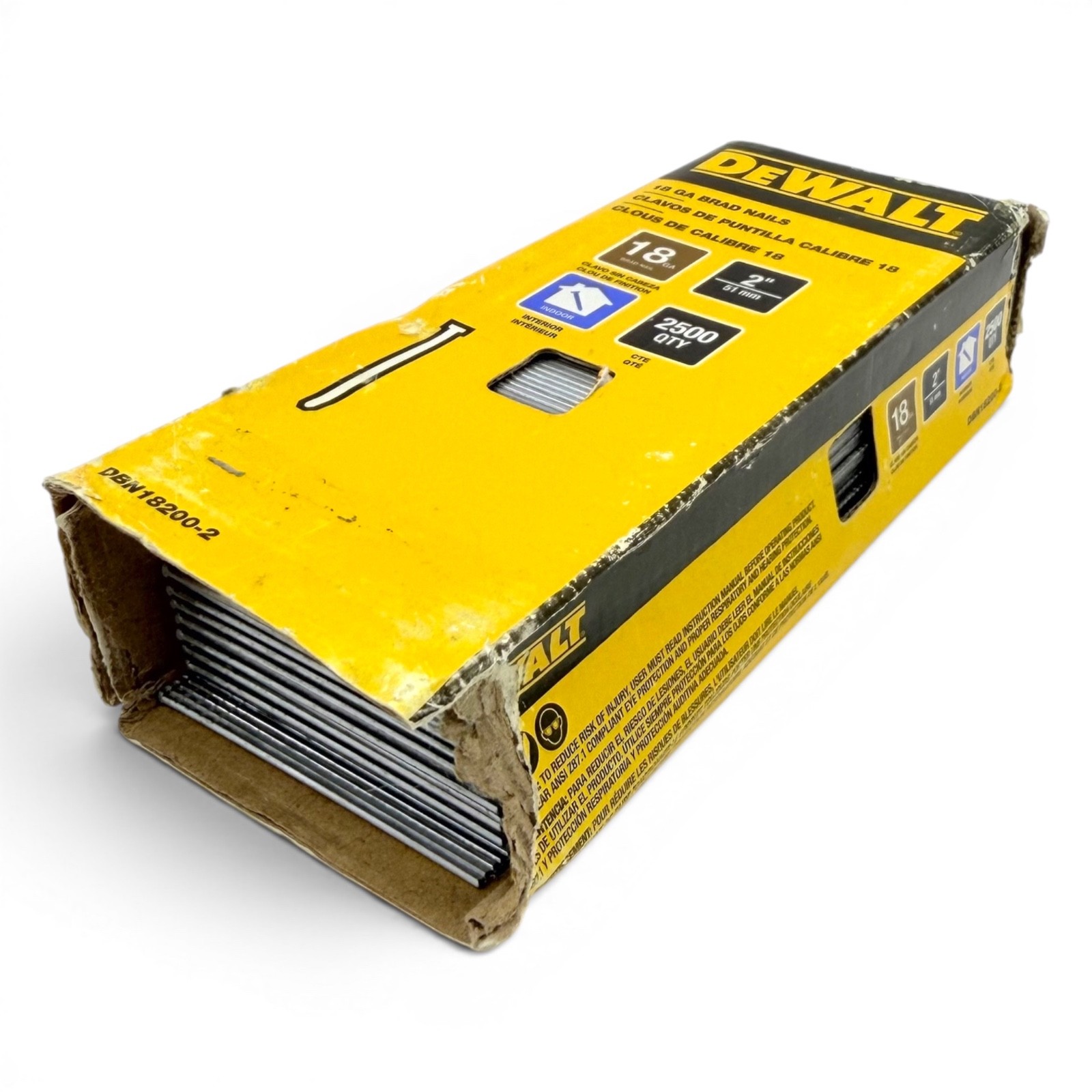 DEWALT DBN18200-2 2 in. x 18-Gauge Straight Brad Nails ~2300 Pc Lot( 1 Open Box)