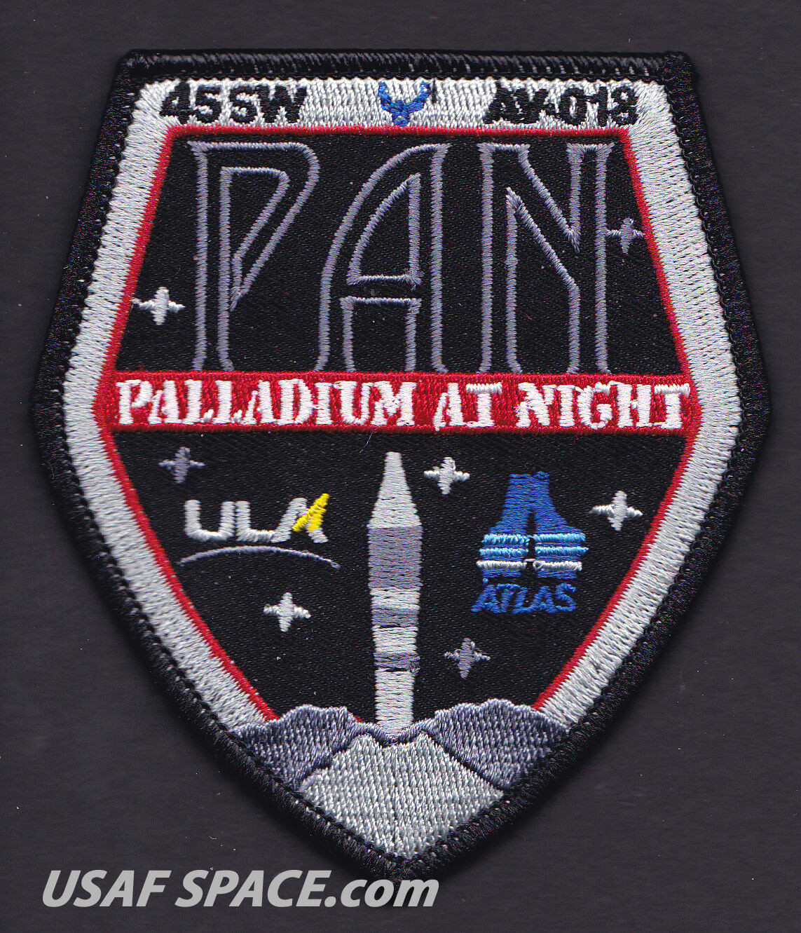 PAN Palladium At Night - ATLAS V ULA USAF DOD Classified SATELLITE Launch PATCH