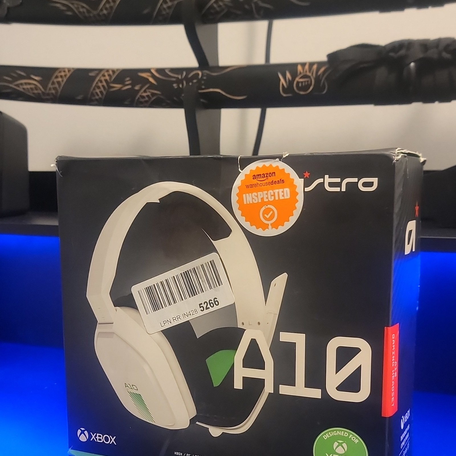 Astro A10 White Wired 3.5mm Stereo Gaming Headset Boom Mic Detachable Cable