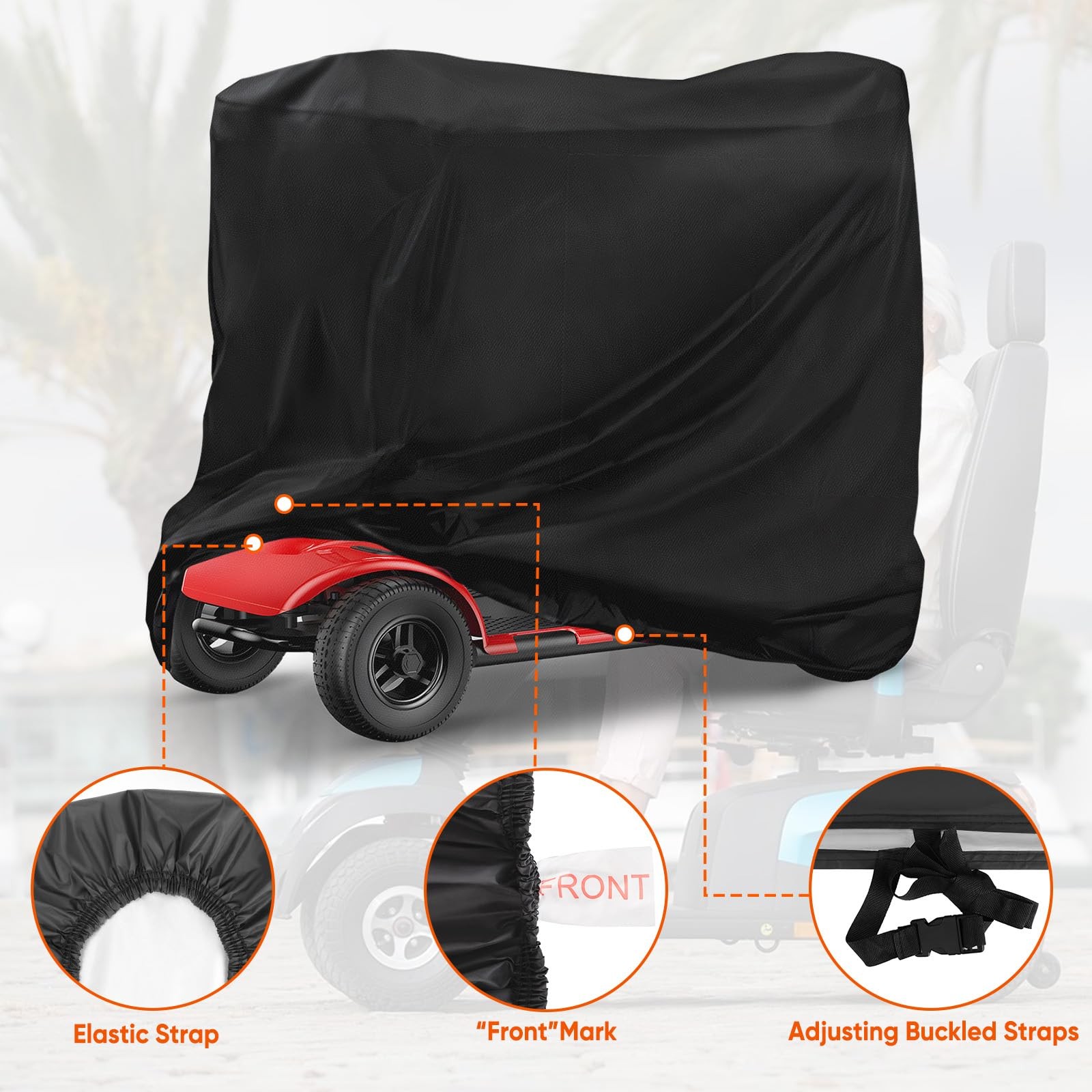 Mobility Scooter Cover Waterproof - Heavy Duty 210D Electric Scooter Storage ...