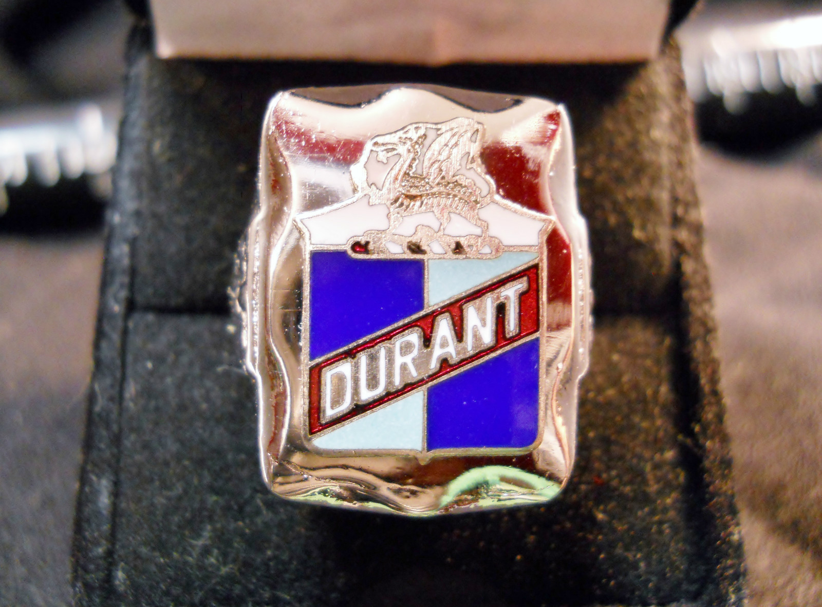 DURANT MOTORS 1922-26 Nickel Silver Ring Enamel Chrome Medallion Choice Size