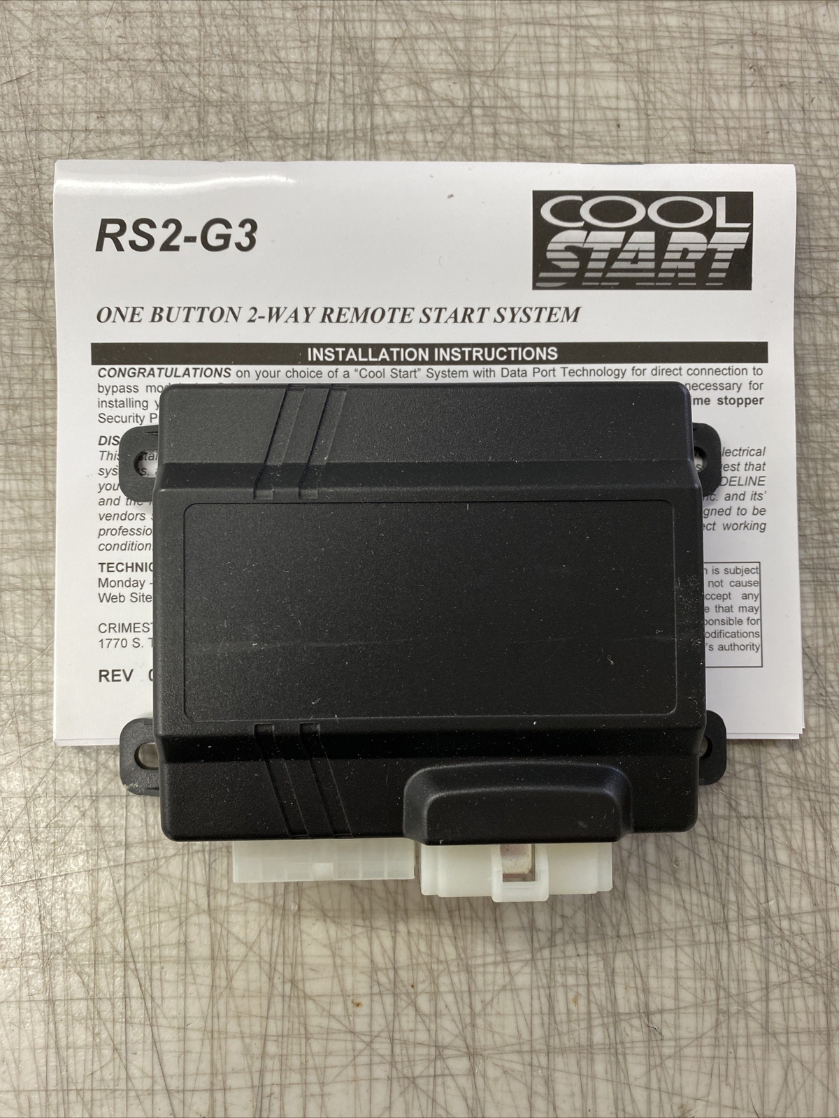 NEW CRIMESTOPPER COOL START RS2-G3 2-WAY REMOTE START MODULE BRAIN ONLY!