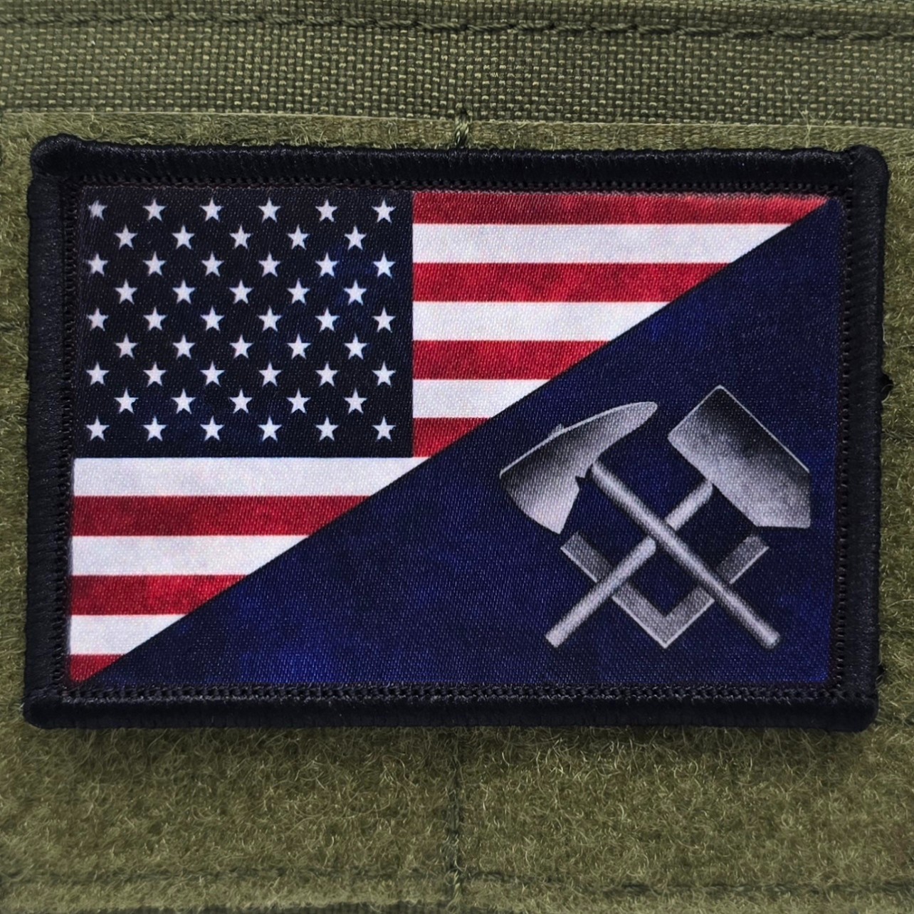 Navy Hull Technician Patch Moral Tactical Military USA Flag Hook & Loop 3x2