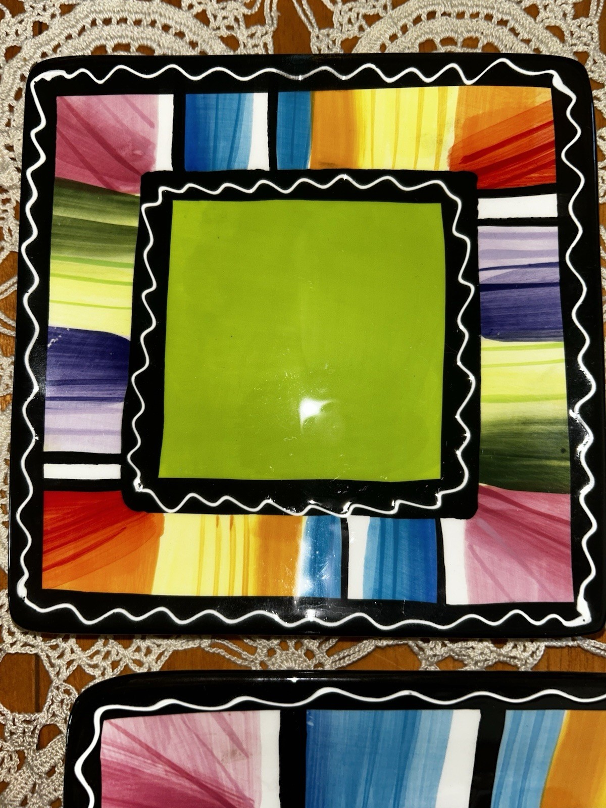 Certified International SERAPE Nancy Green Plate Set 4 Pc