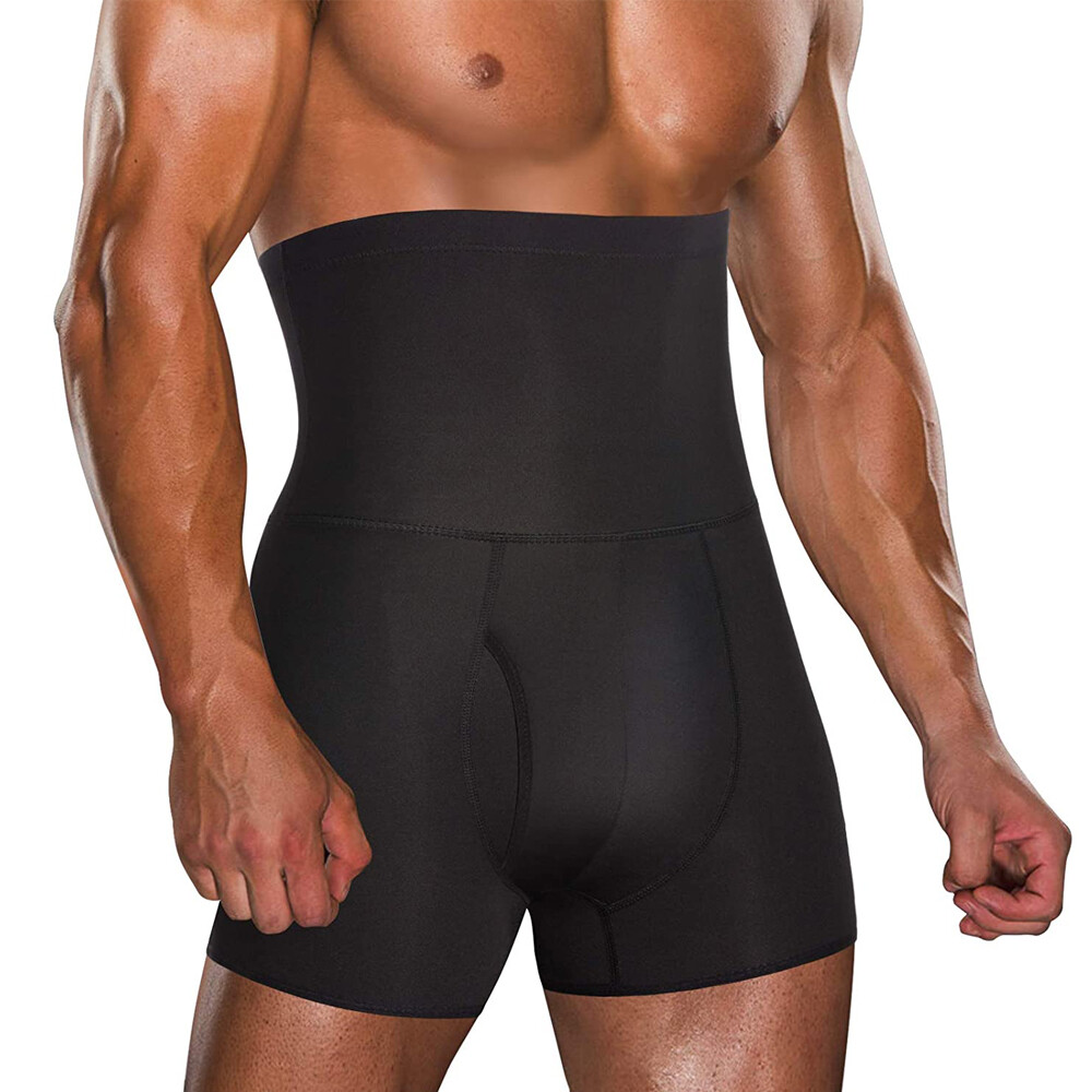 Men's Compression High Waist Boxer Shorts Tummy Sliimg Body Shaper Belly Pants
