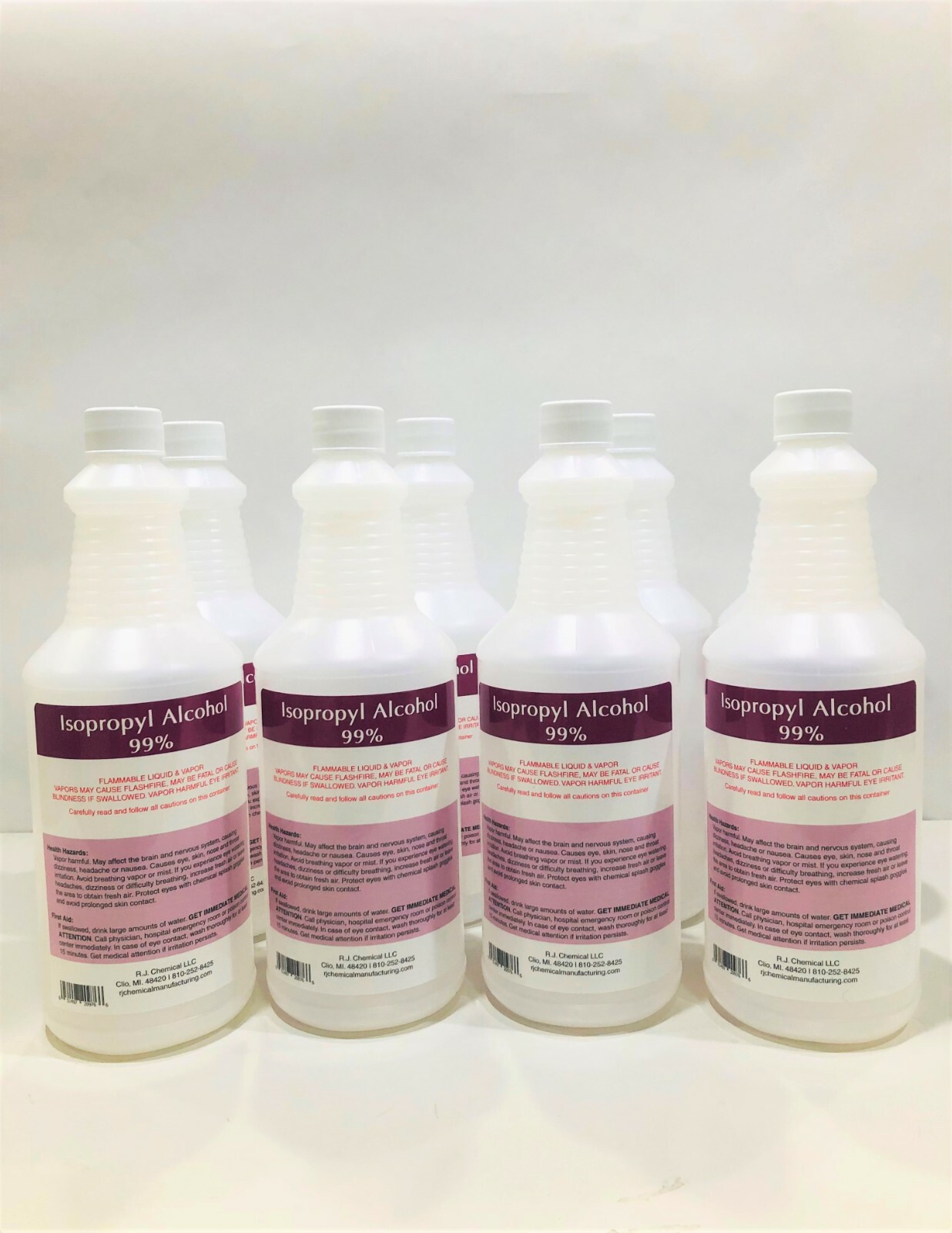 ISOPROPYL ALCOHOL 99% - NO IMPURITIES 2 GAL PACKED IN 8 QT BOTTLES