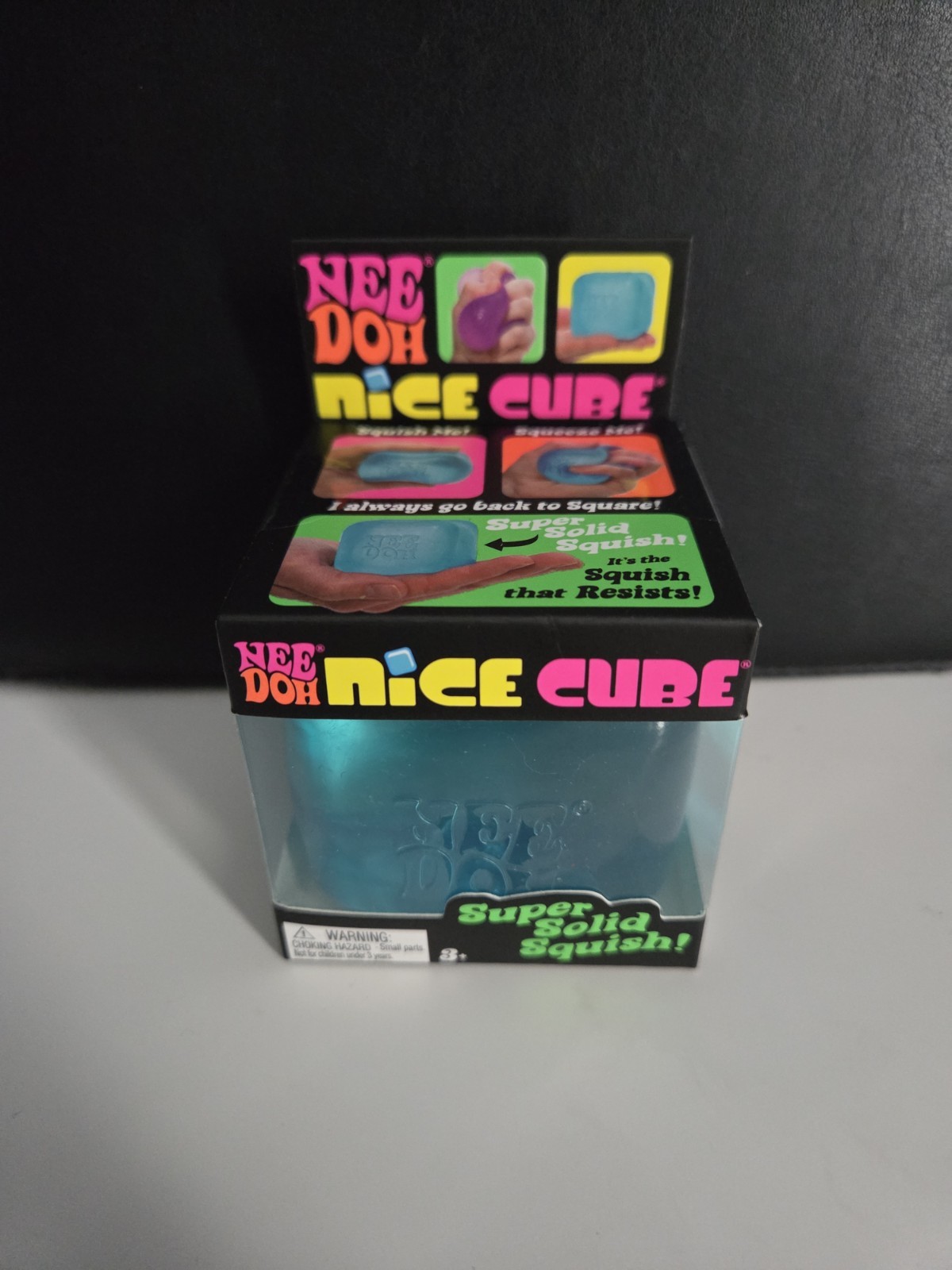 Nee Doh Nice Cube Super Solid Squish! Blue- Brand New!