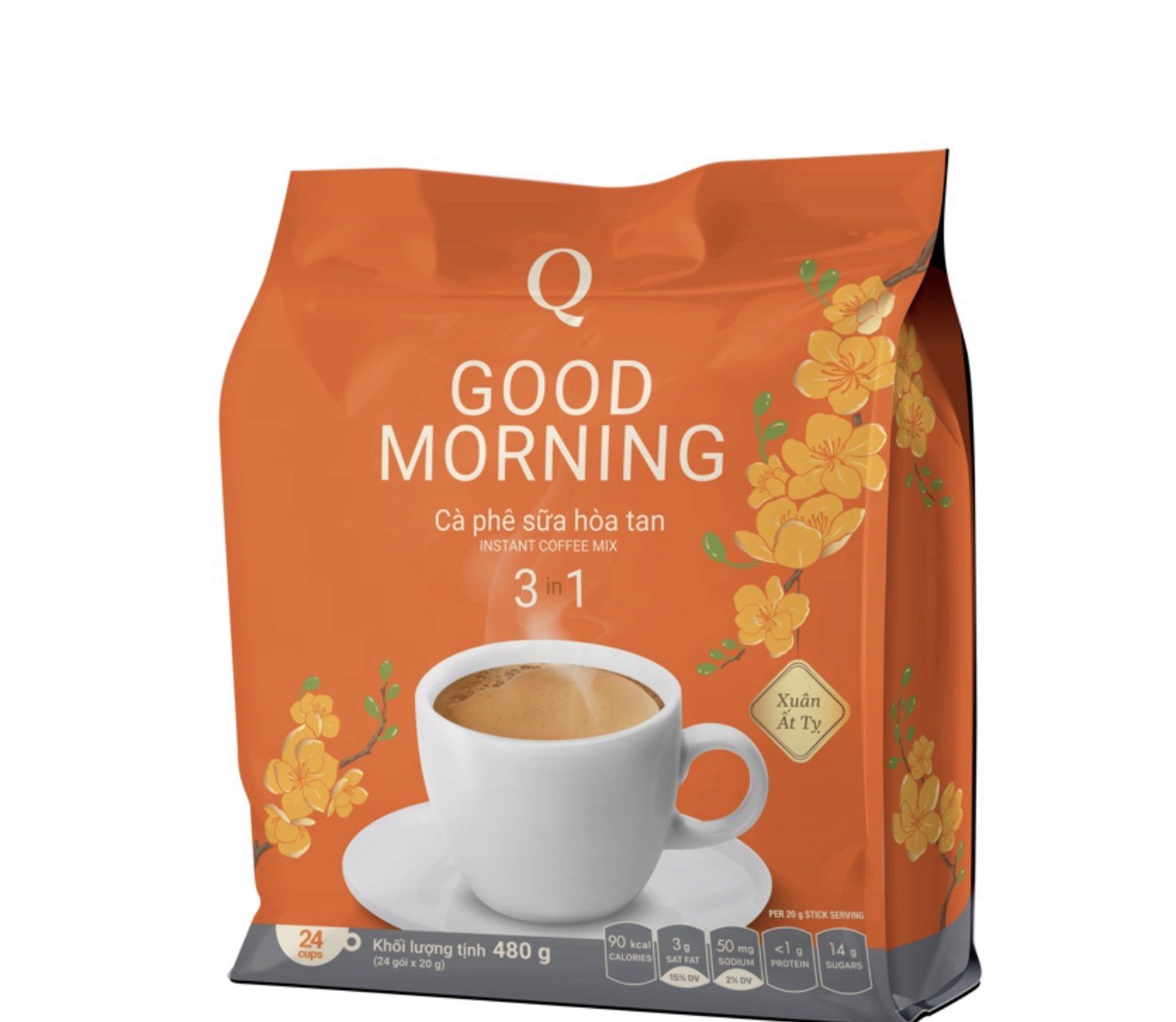 Ca Phe Tran Quang Good Morning 3 in 1 Instant Vietnamese Coffee (24 Bags x 20g)
