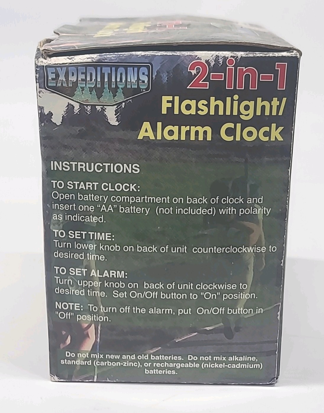 Expeditions 2-in-1 Flashlight Alarm Clock, Battery Powered