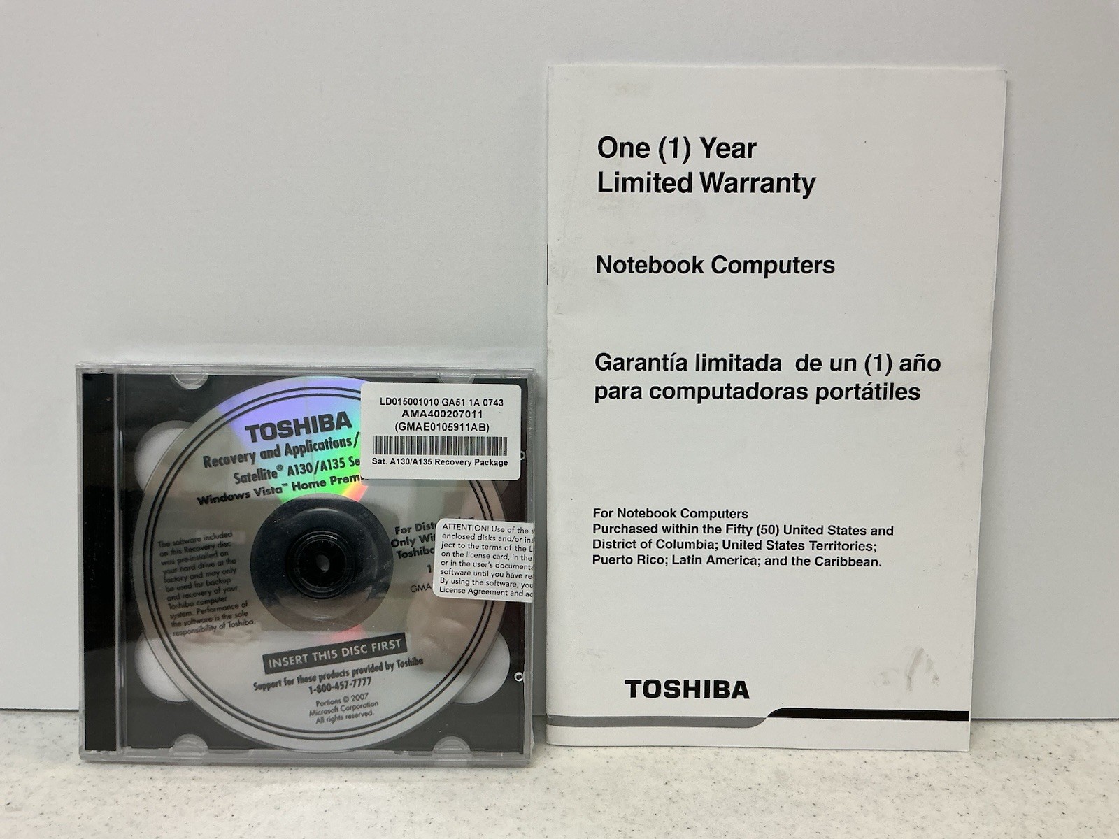 Toshiba Recovery Applications Satellite A130/A135 Disk Windows Vista Package