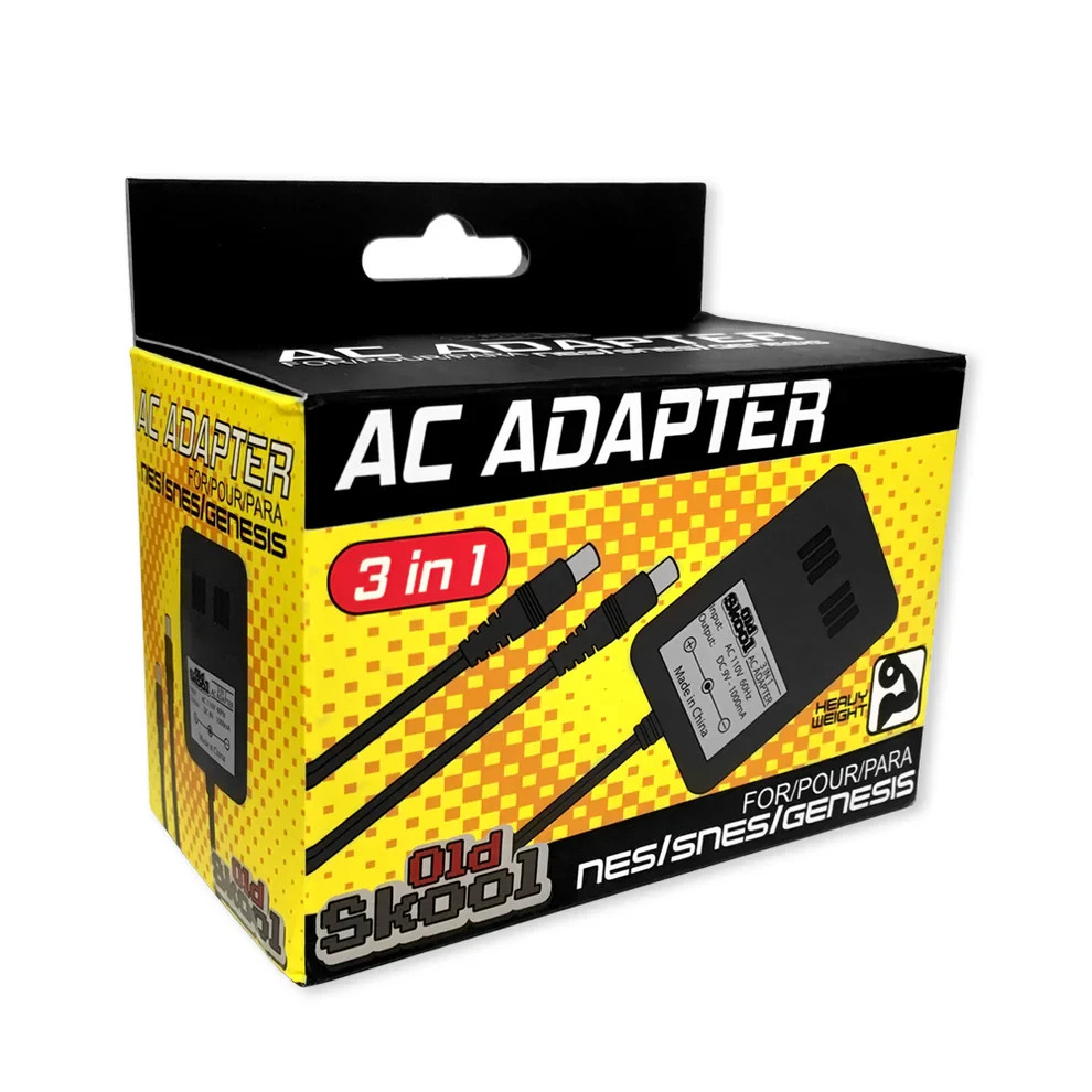 Old Skool 3 in 1 NES SNES Genesis AC Adapter (MultiSystem) - Heavyweight