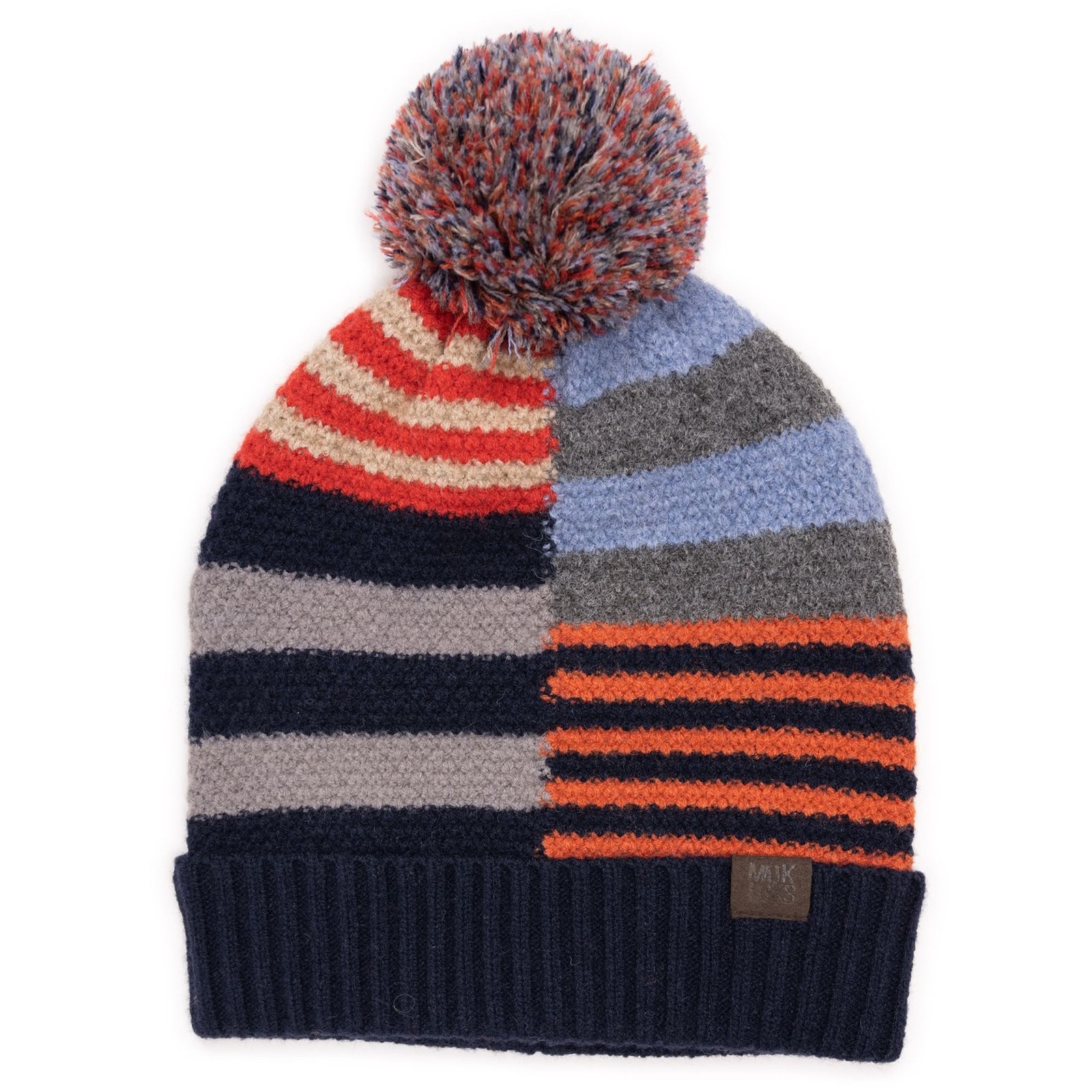 MUK LUKS Women's Color Block Knit Pom Cap