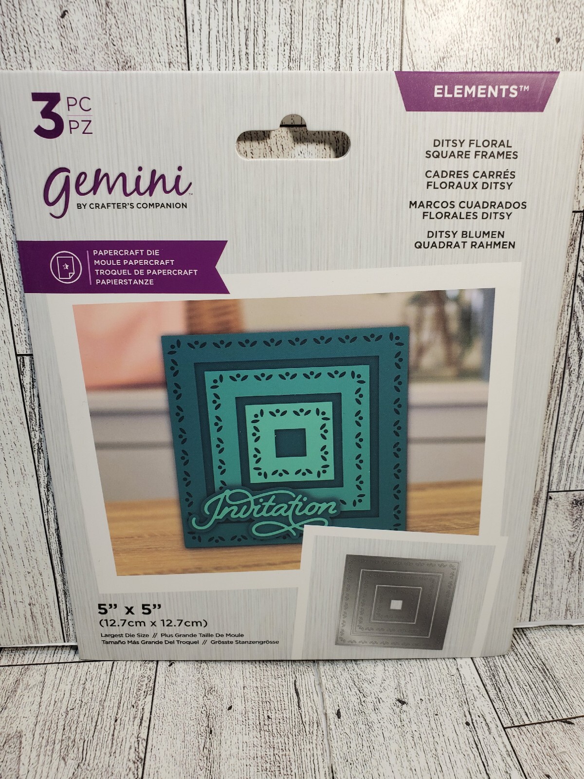 CC1 Crafter's Companion Ditsy Floral Square Frame Elements 3pc die set New