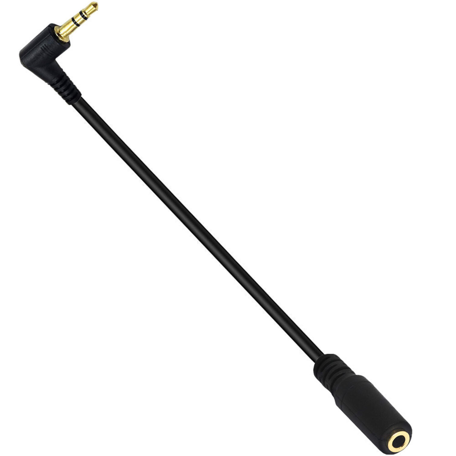 3.5mm 3 Pole Right Angle TRS Audio Stereo Male To Female Extension Adapter Cable