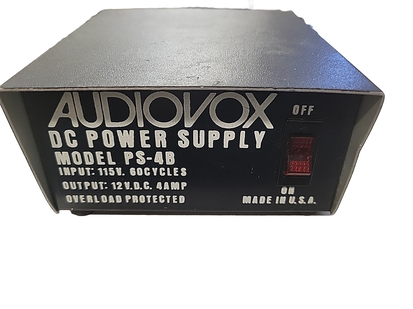 AUDIOVOX Model PS-4B 4 AMP DC Power Supply
