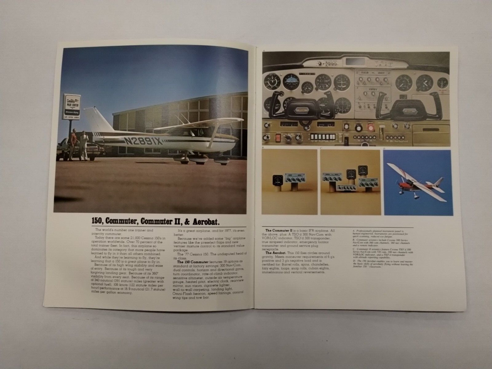 2-Cessna 1977 Commuter, Skyhawk/100, Hawk XP & Cardinal Brochures-Original