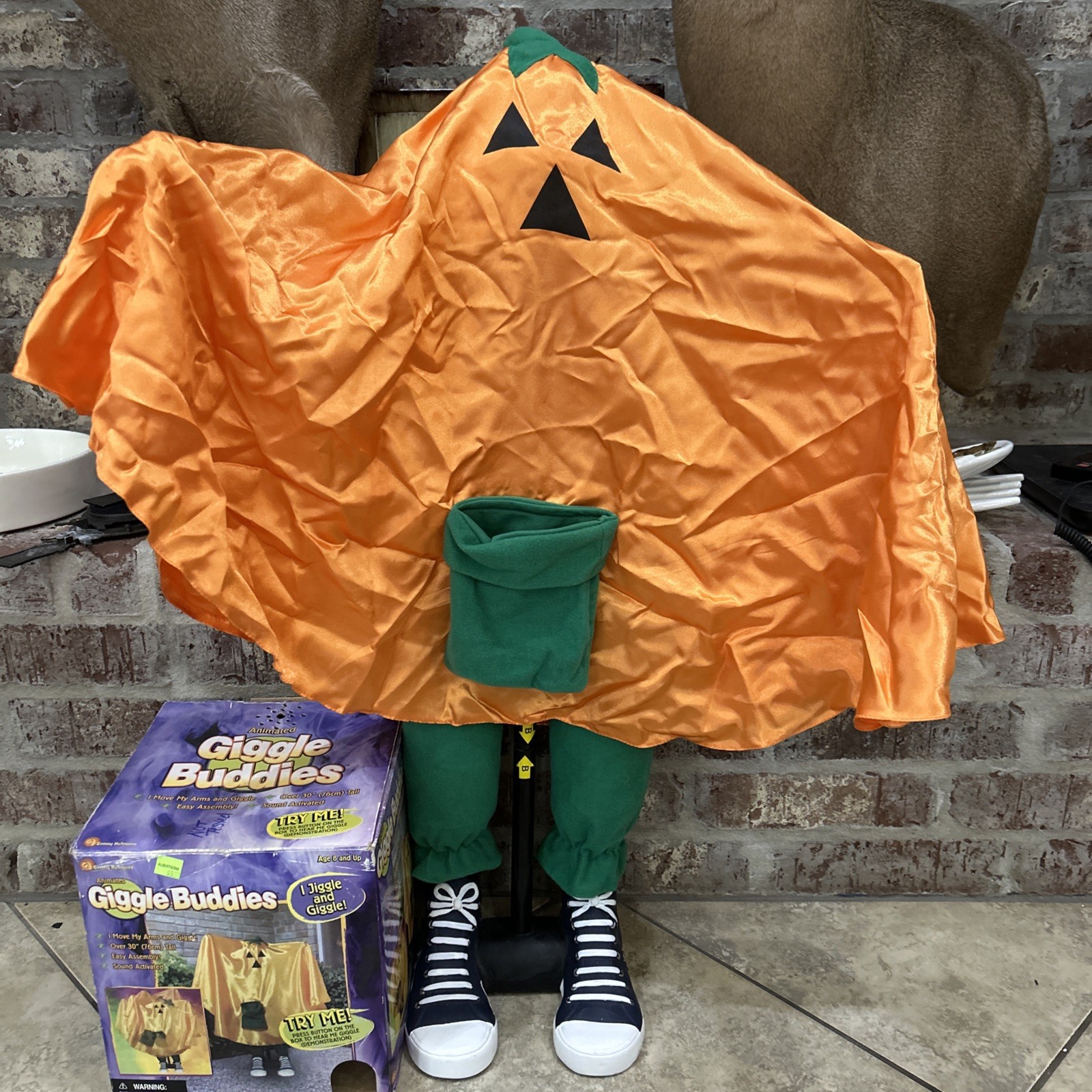 2002 Vintage Gemmy Halloween Giggle Buddy Pumpkin