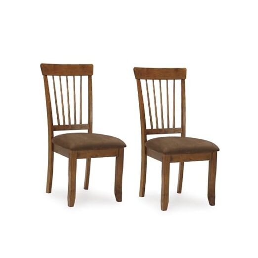 Berringer | Spindle Back 18" Dining Chairs (Set of 2) – Rustic Light Brown
