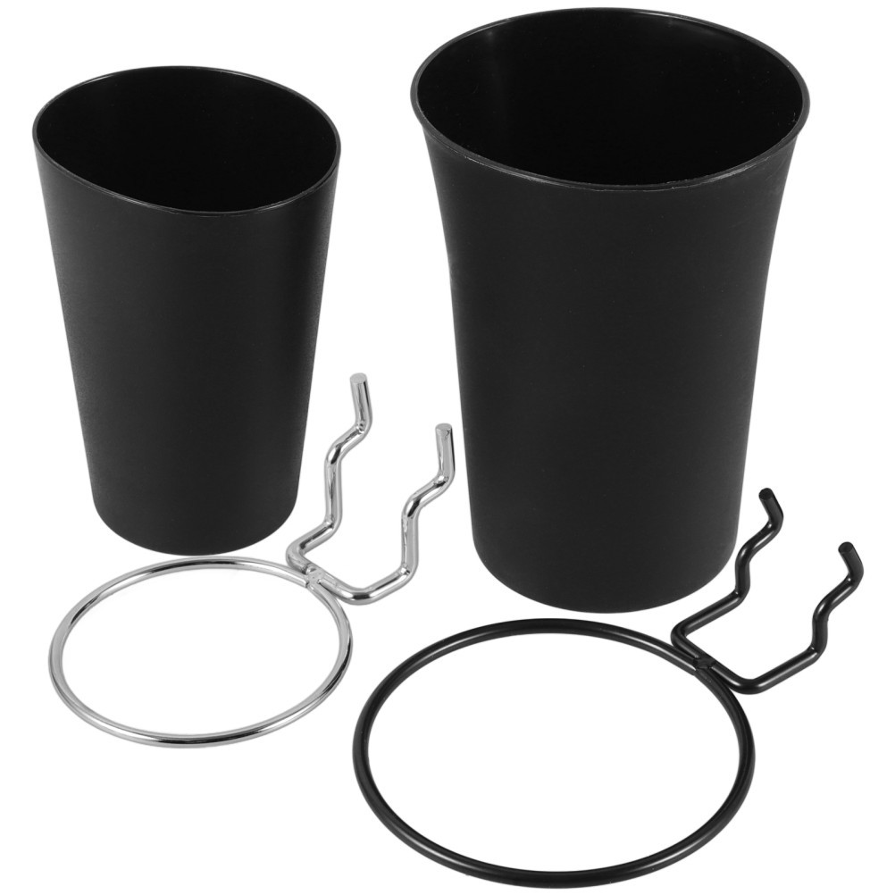 2Pcs Multi-Function Pegboard Cup Holders Black Metal Durable for Home Workshop