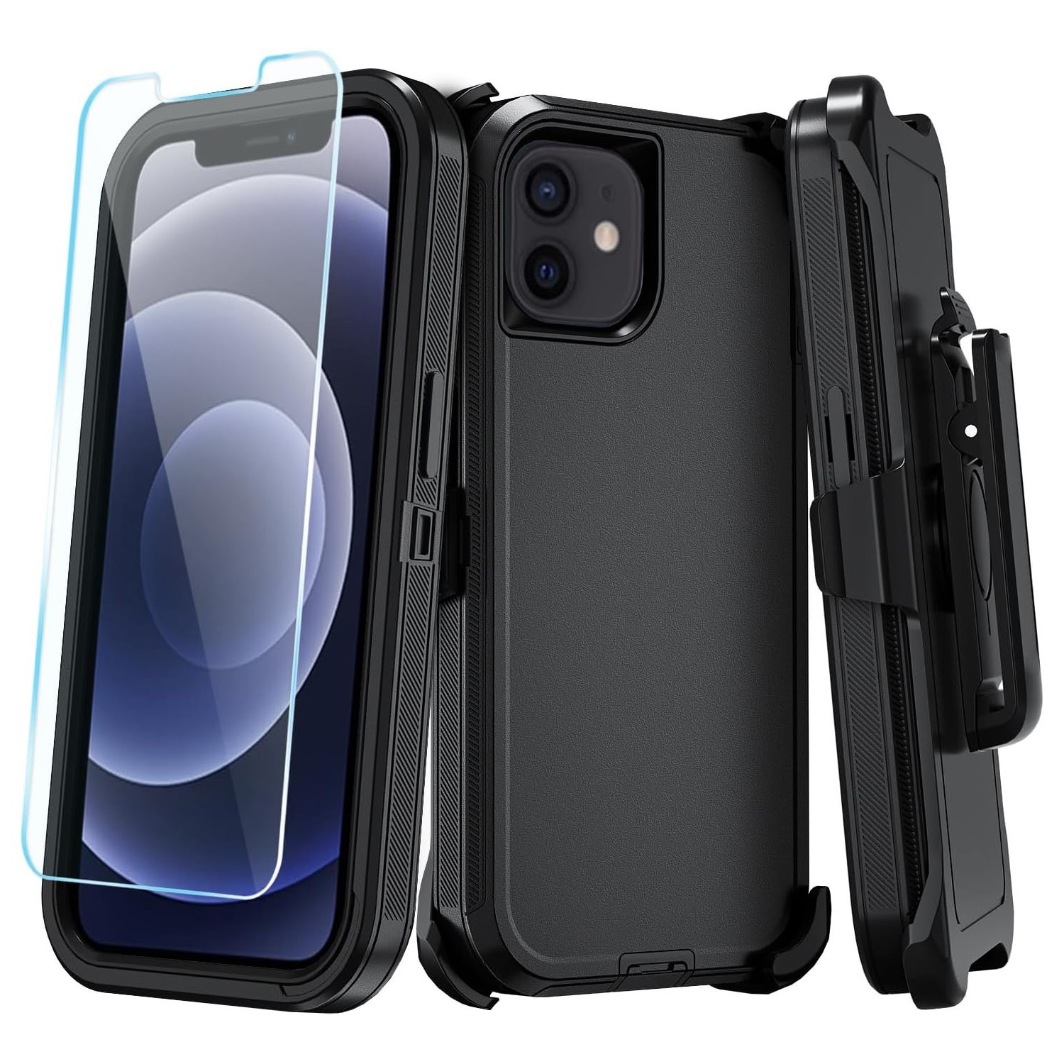 For iPhone 14 Case /14 Pro Max Phone Cover Shockproof Fit Defender+ Glass Screen