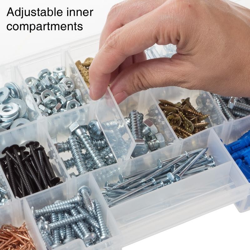 Durable Utility Box W/ 4 Drawers 19 Compartments Tools Hardware Crafts New
