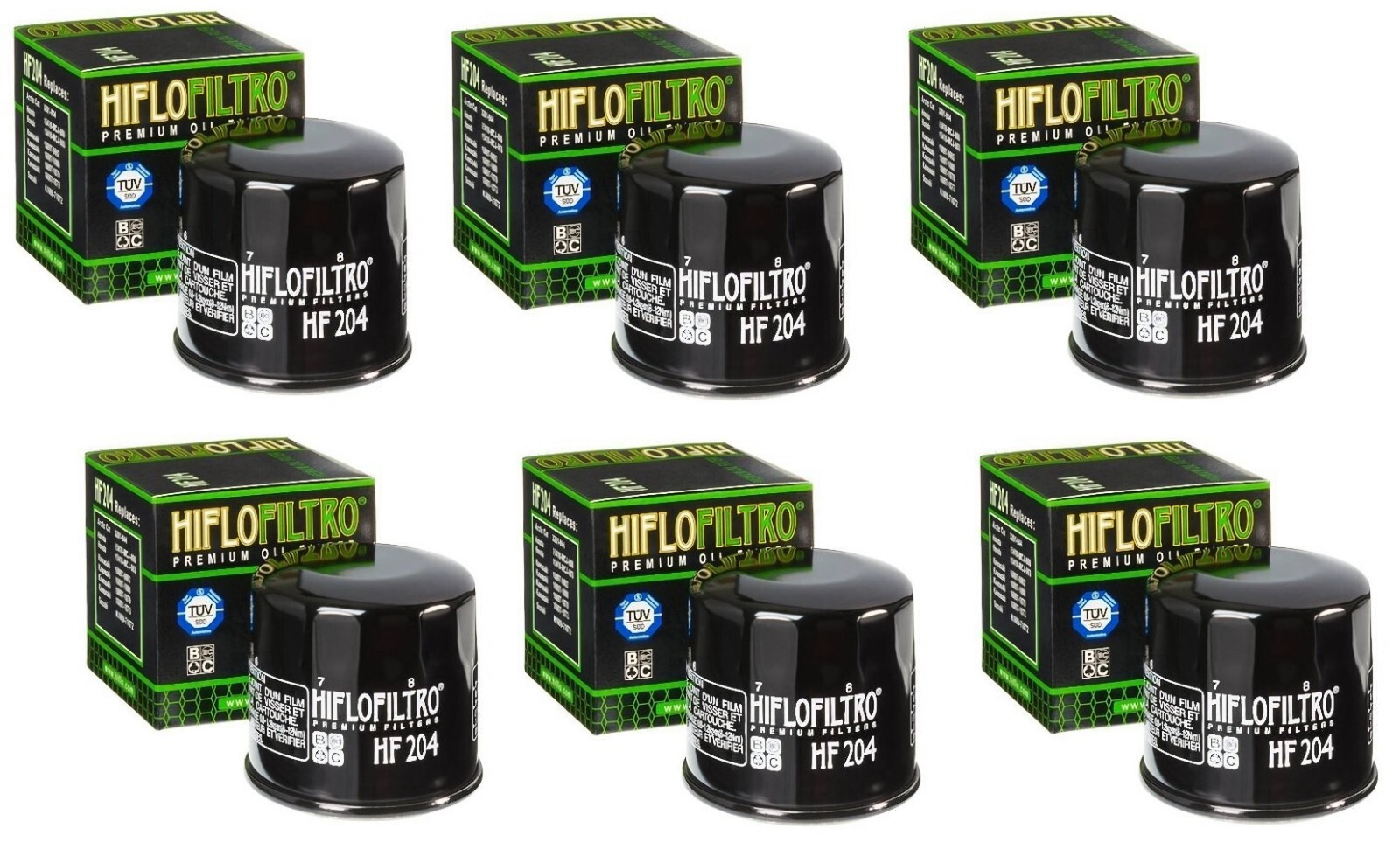 6 HiFloFiltro Oil Filter HF204 For Honda Kawasaki Triumph Yamaha Harley XG Jet