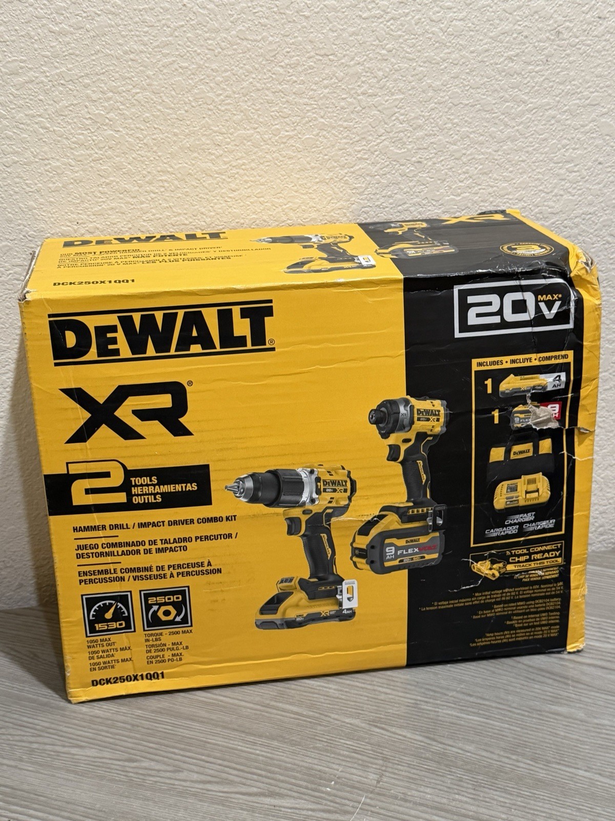 DeWalt DCK250X1QQ1 20V Lithium-Ion Cordless 2-Tool Combo Kit