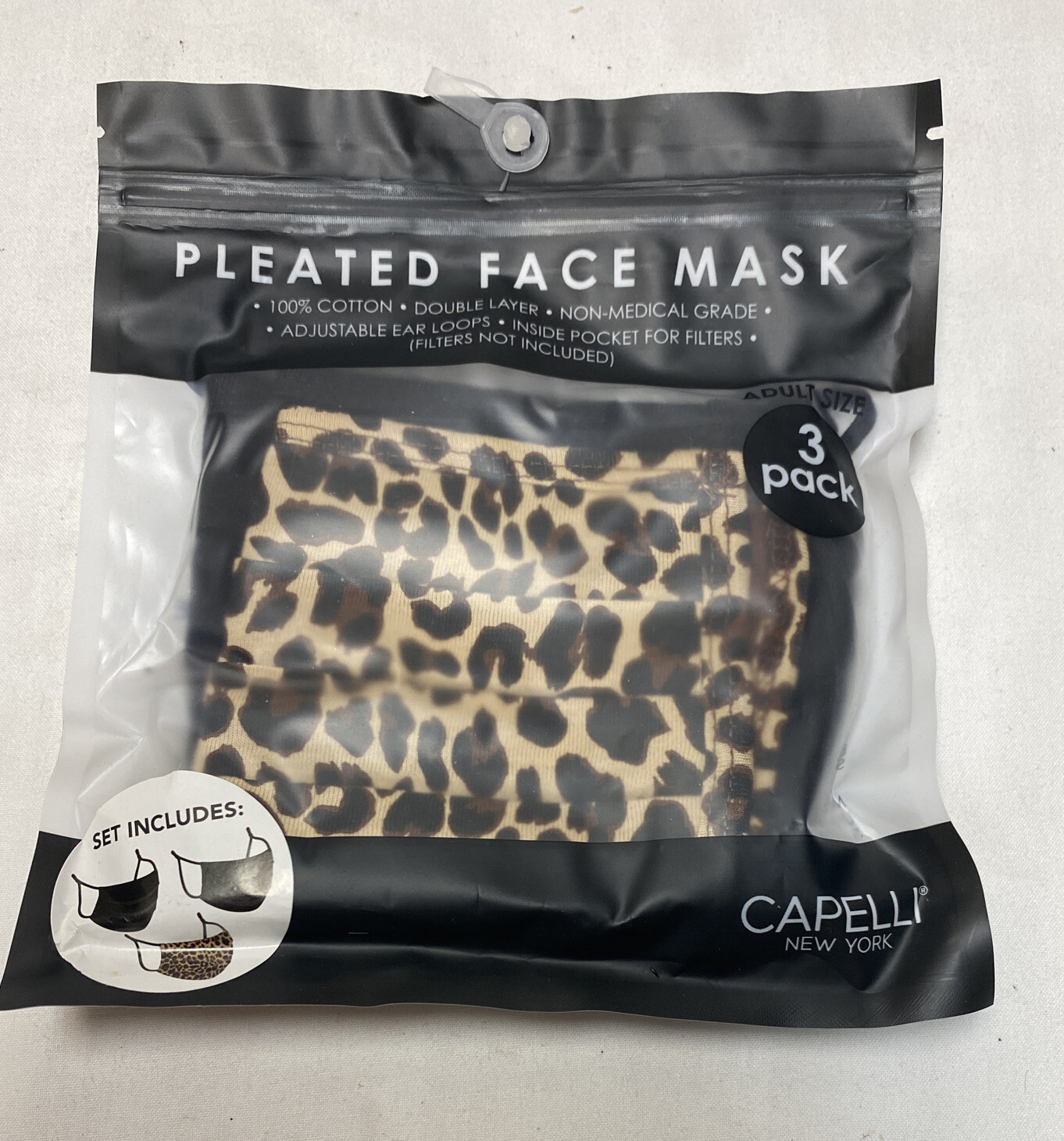 Capelli New York NeW 3 Pack Cotton Face masks