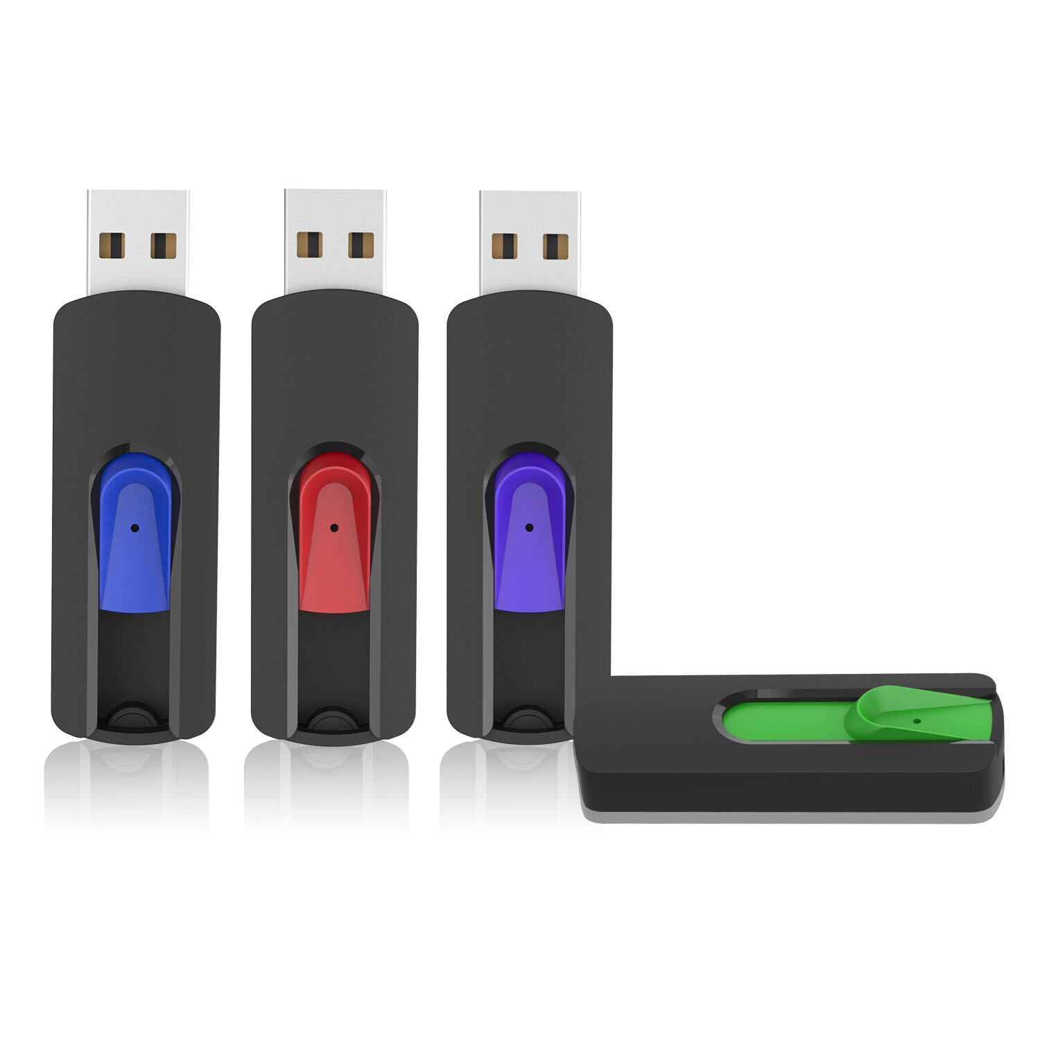 Kootion USB 2.0 16GB 10PCS Retractable Style Flash Drive Memory Stick Multicolor