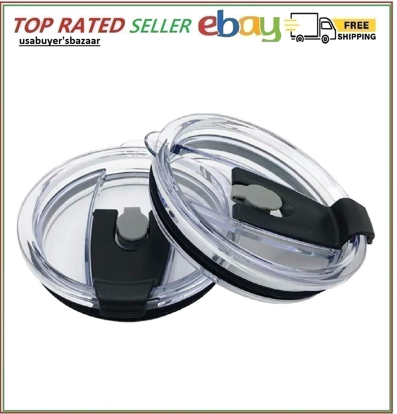 2 Replacement Flip Lids for Stainless Steel Insulated Tumbler Travel Mug