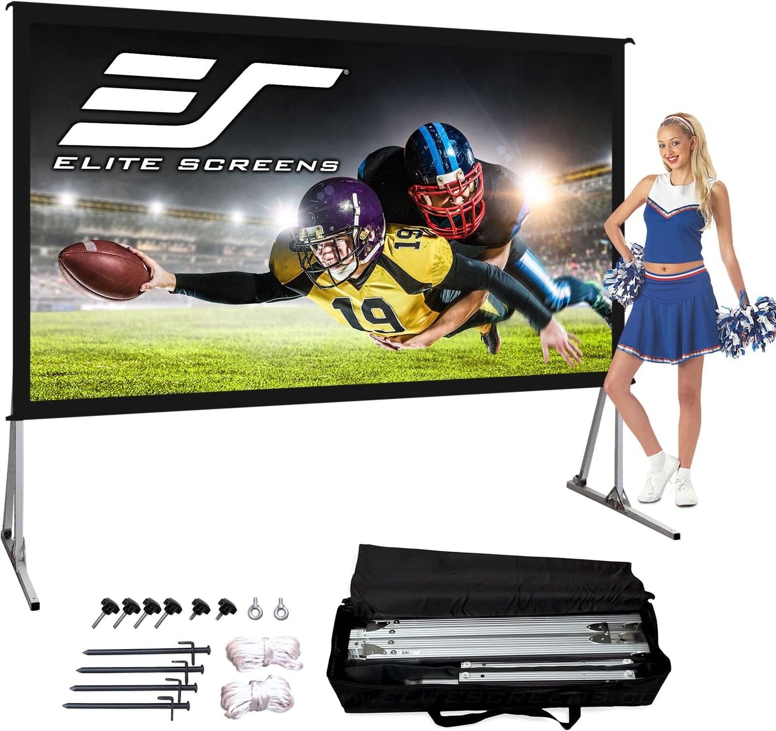 Elite Screens 120-INCH Projector Screen|Outdoor Indoor Movie Screens|16:9 Fre...