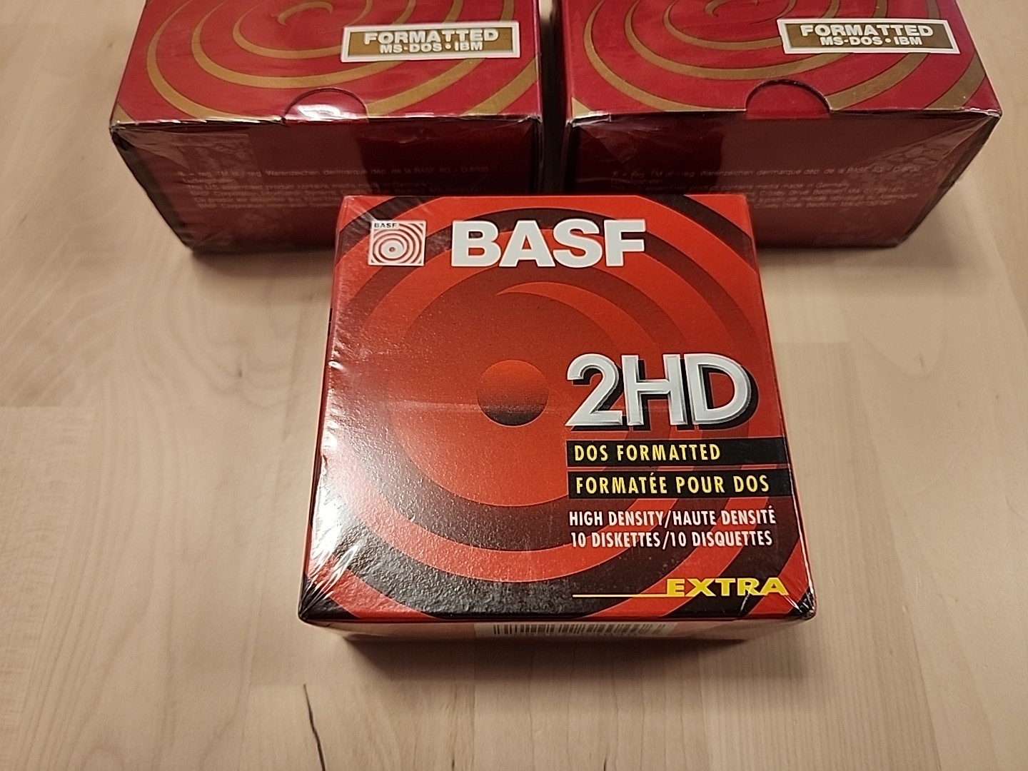 3 Boxes Of BASF 10-Pack Diskettes 3.5" 2HD DOS Formatted (30 Diskettes Total)