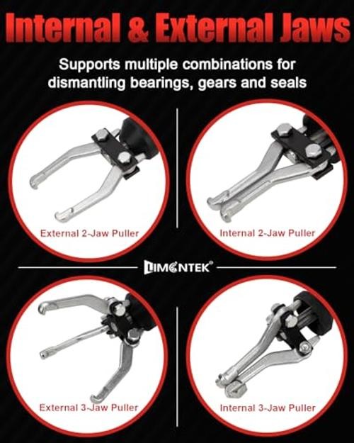 9-Way Slide Hammer Puller Set, Front Wheel Hub Remover & Rear Wheel Axle