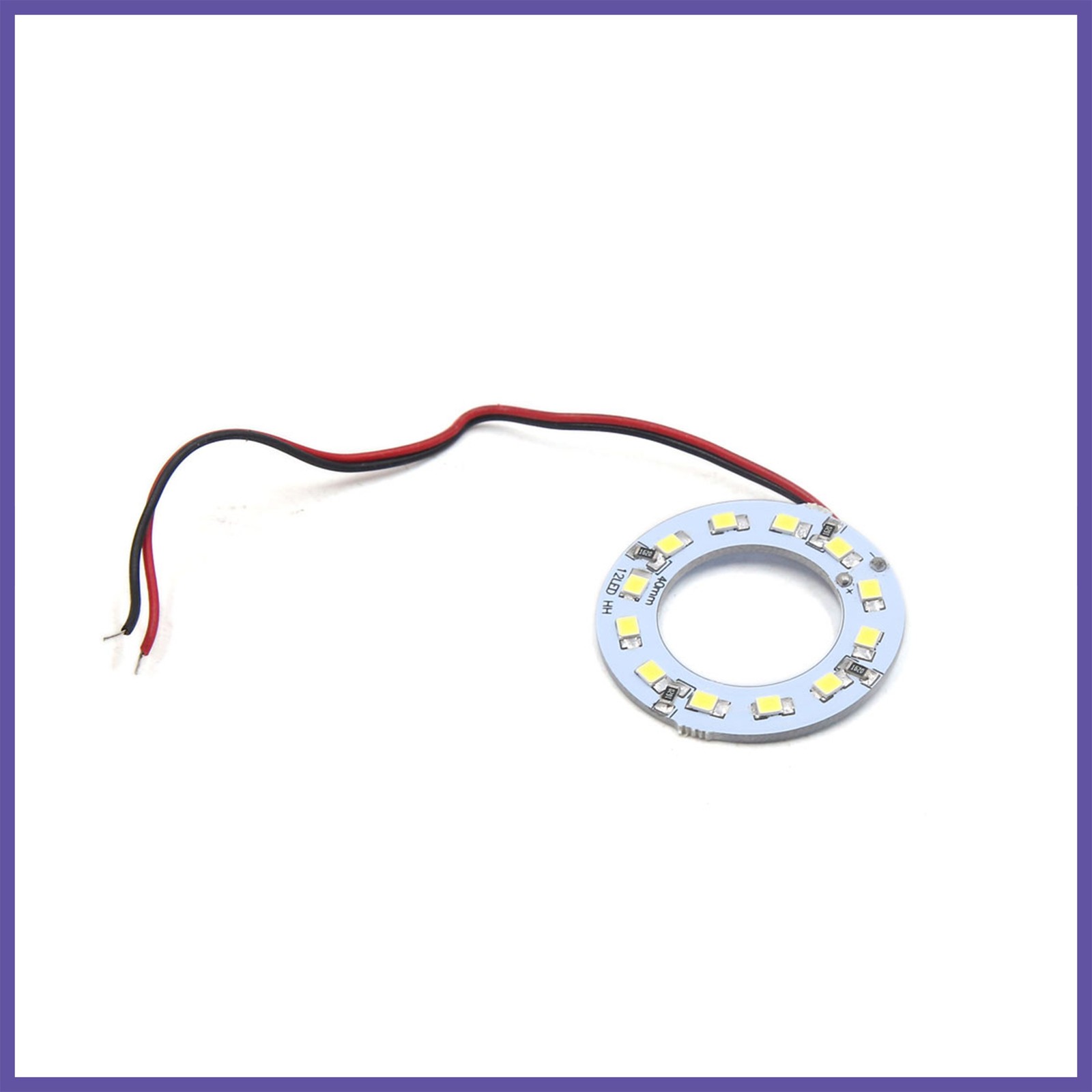 4 pcs Universal 12V White 40mm 12 LED  Ring Light fit for auto Automobile