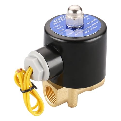 Baomain 3/8 inch Brass Electric Solenoid Valve Water Air Fuels N/C Valve DC 12V